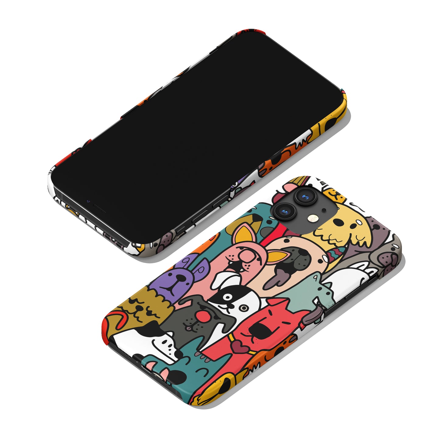 Funny Cartoon Dogs Pattern iPhone Case - HypeSheriff
