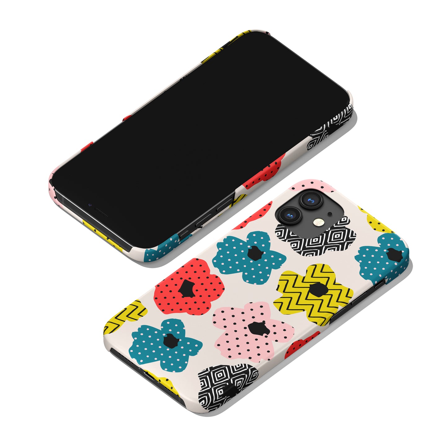 Colorful Floral Cut Outs iPhone Case - HypeSheriff