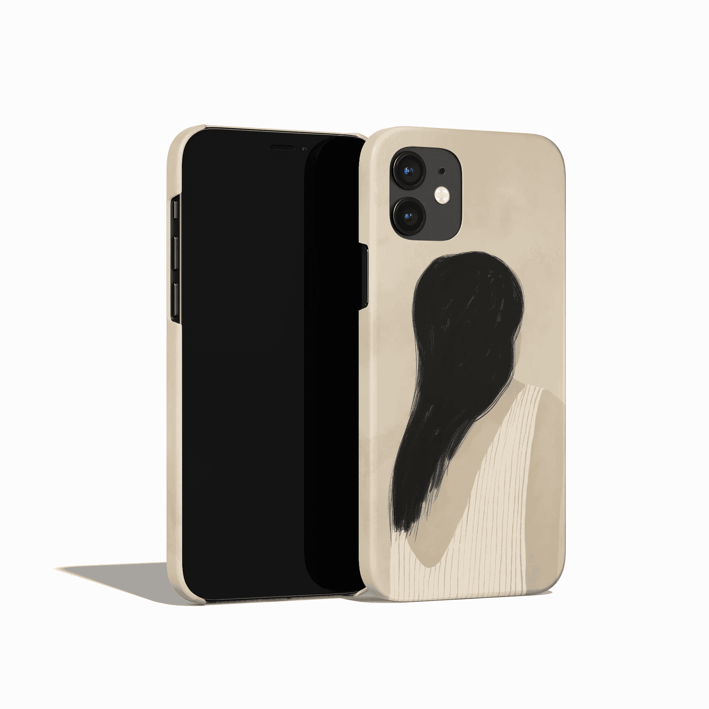 Boho Japandi Woman Minimalist Beige iPhone Case - HypeSheriff