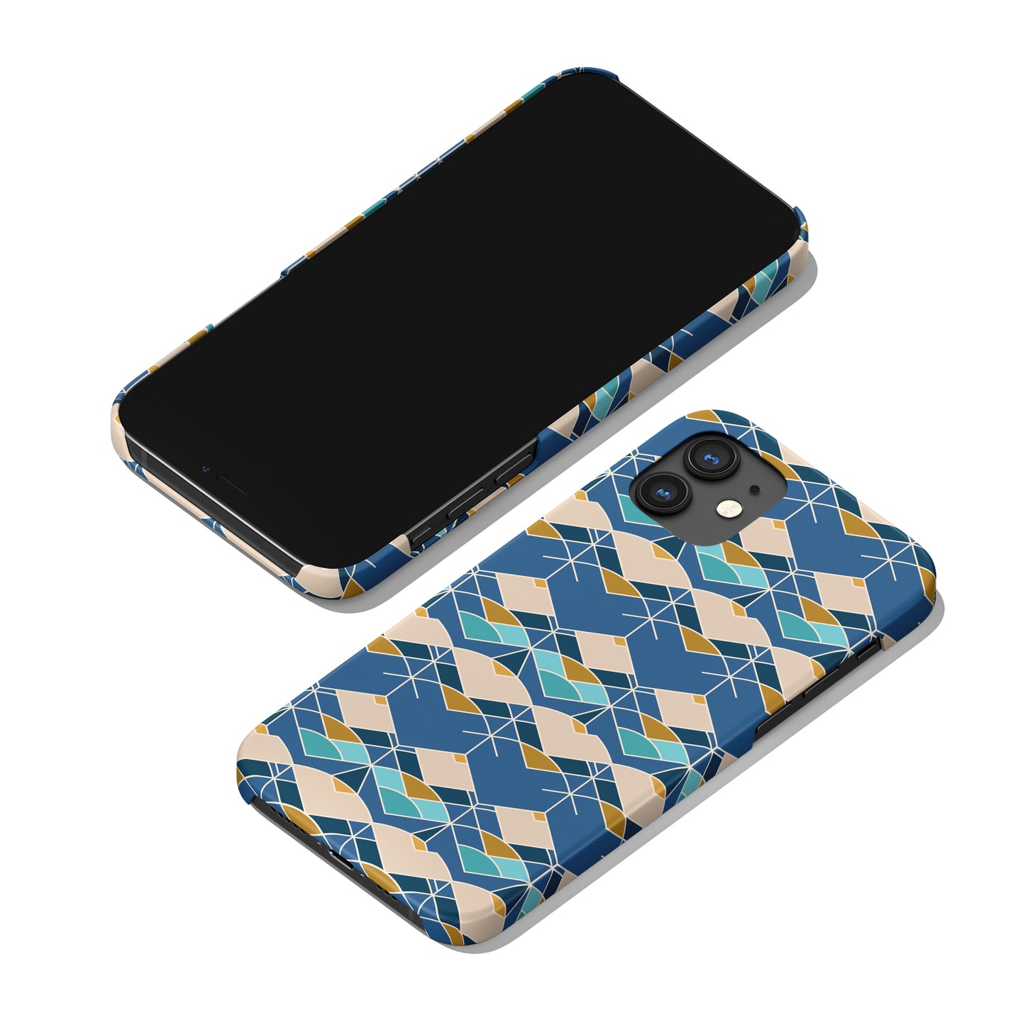 Blue Art Deco Pattern iPhone Case - HypeSheriff