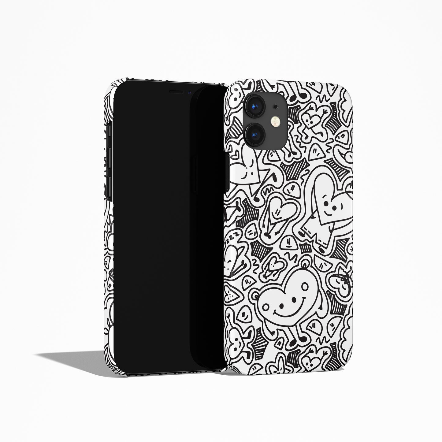 Black and White Doodles iPhone Case - HypeSheriff