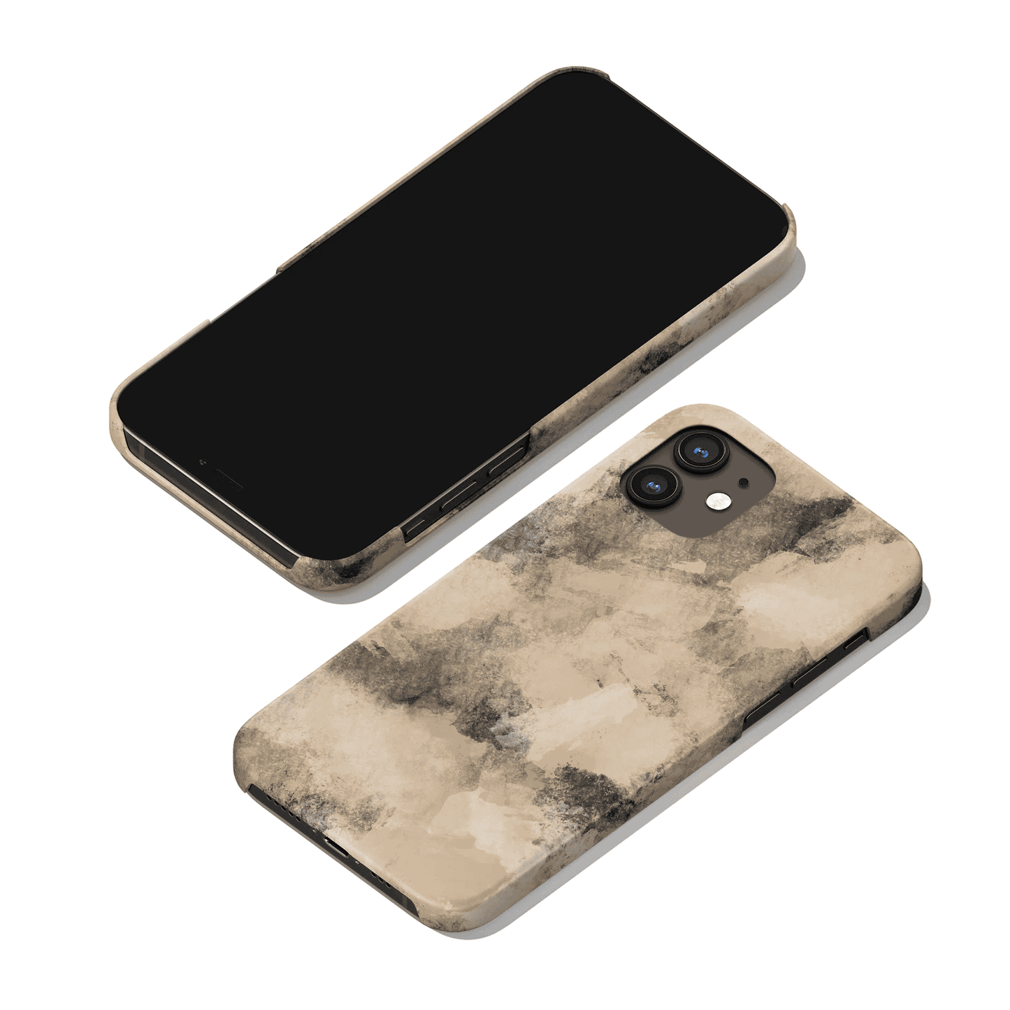 Beige Abstract Painting iPhone Case - HypeSheriff