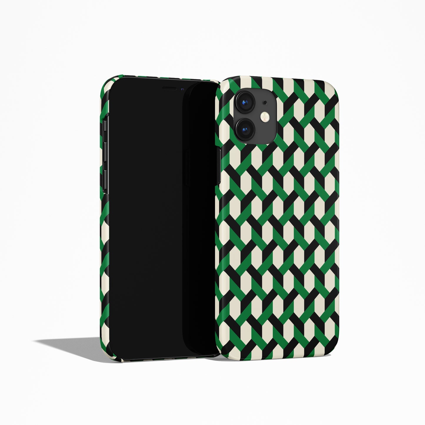 Retro Bauhaus Green Pattern iPhone Case - HypeSheriff
