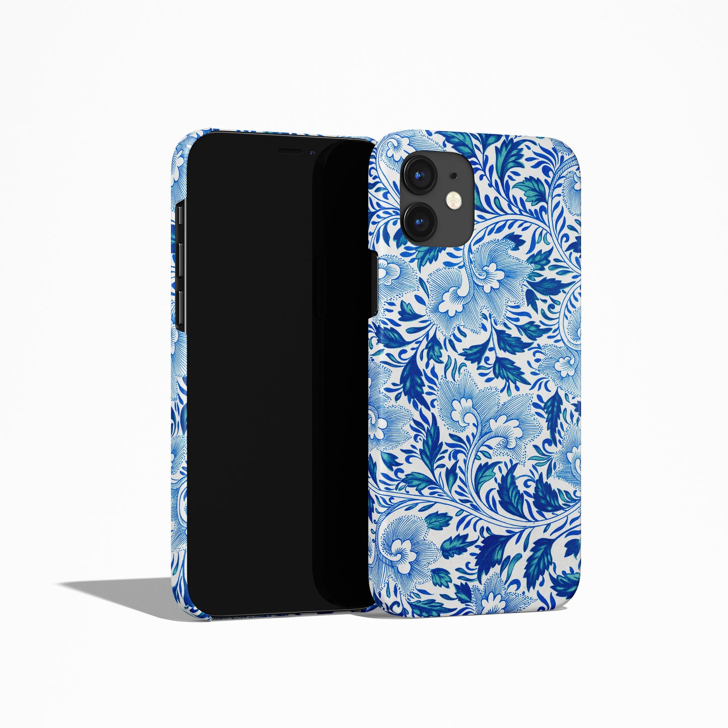 Blue Floral Art Nouveau Pattern iPhone Case - HypeSheriff
