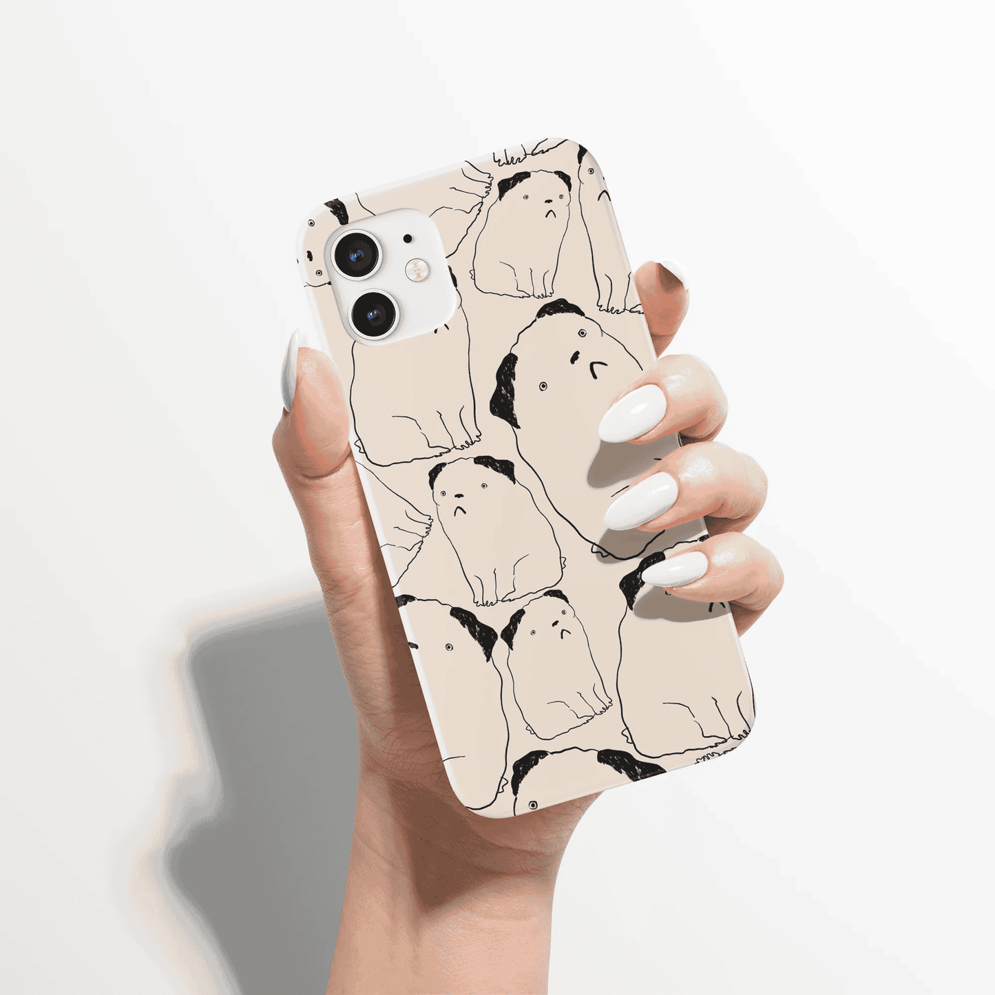 Pug Dog Line Art Minimalist Pattern iPhone Case - HypeSheriff
