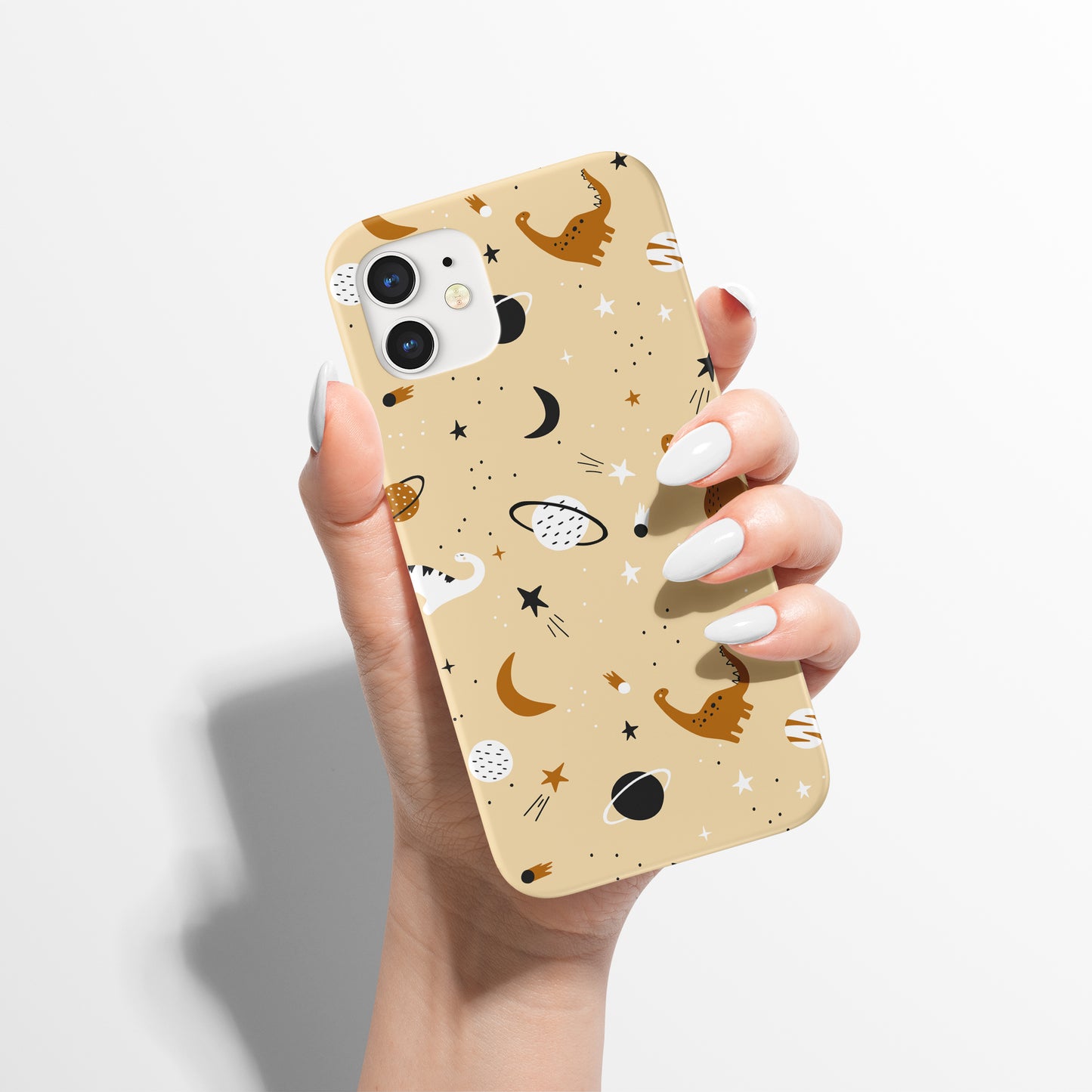 Dinosaur Cosmos Space Pattern iPhone Case - HypeSheriff