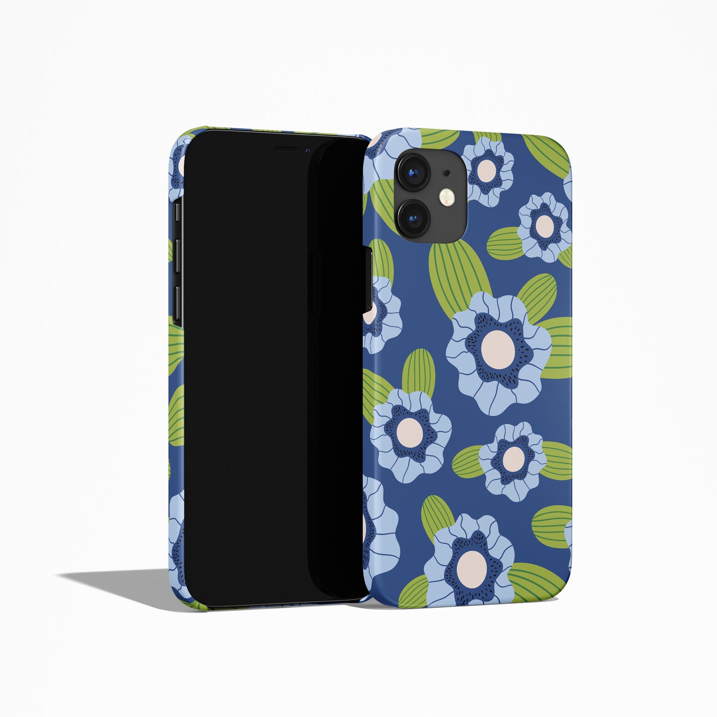 Blue Nature Floral Retro iPhone Case - HypeSheriff
