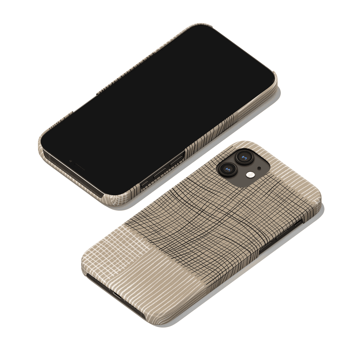 Rustic Beige Checkered Abstract iPhone Case - HypeSheriff