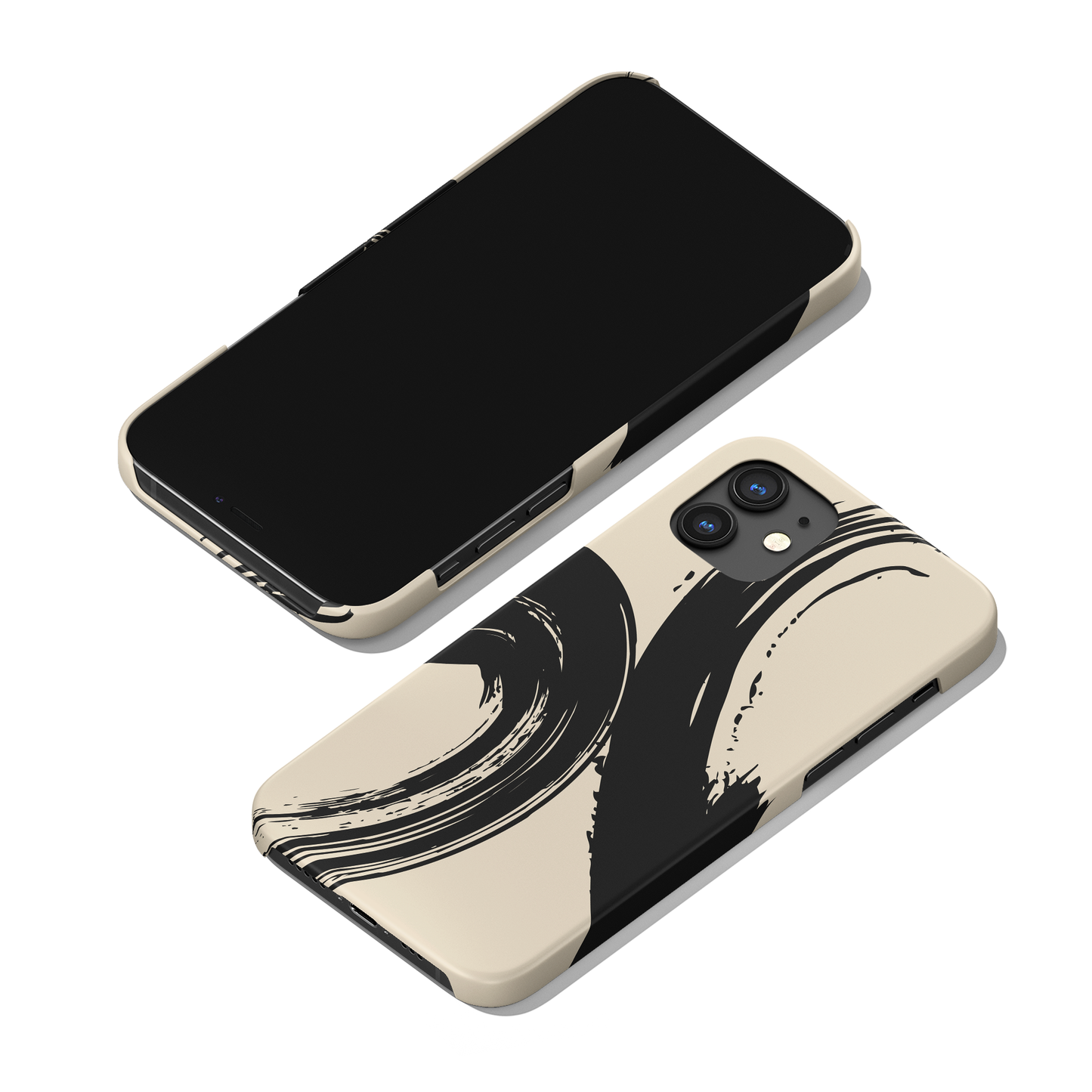 Black Brushes Minimalist Painted iPhone Case - HypeSheriff