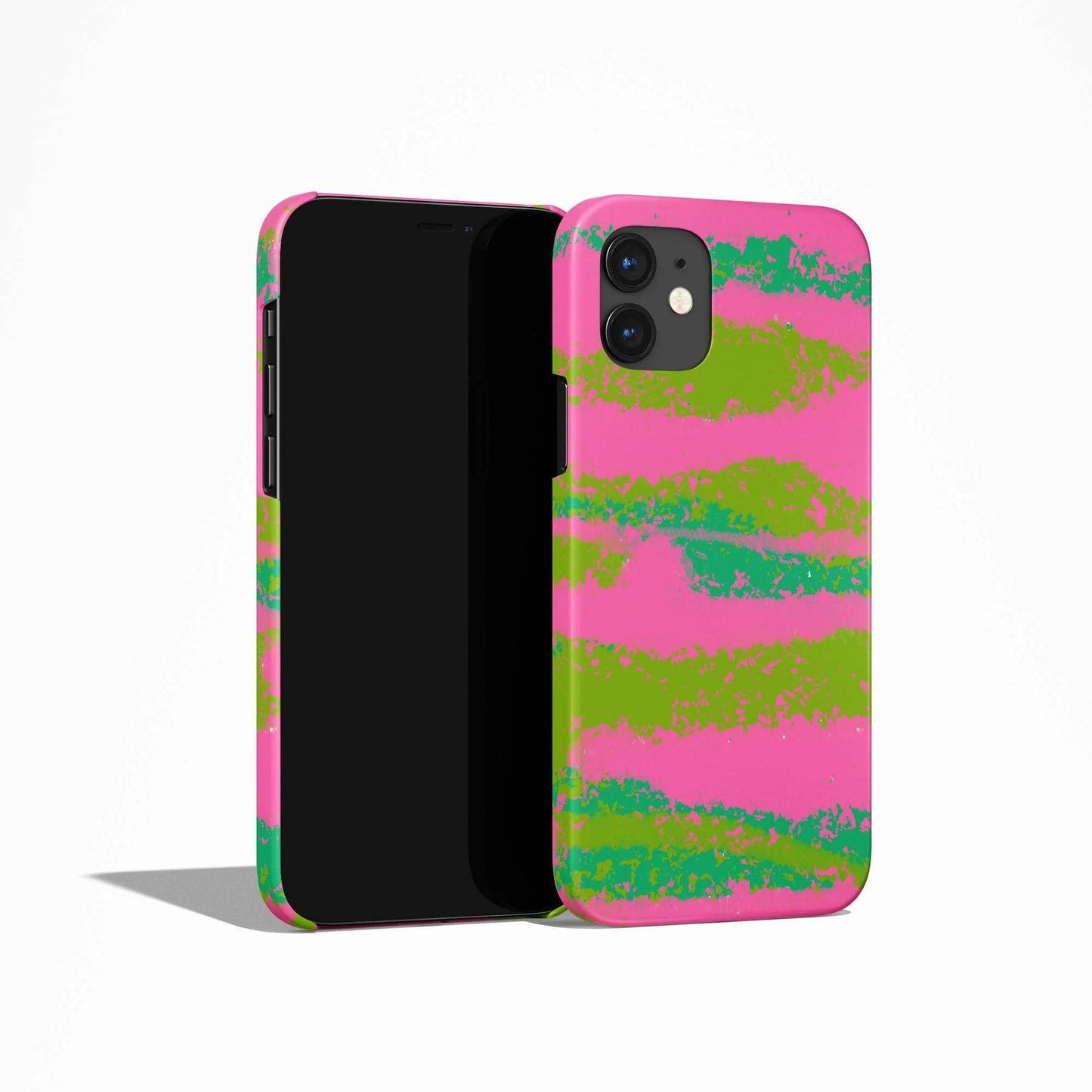 Pink Green Abstract Pattern iPhone Case - HypeSheriff