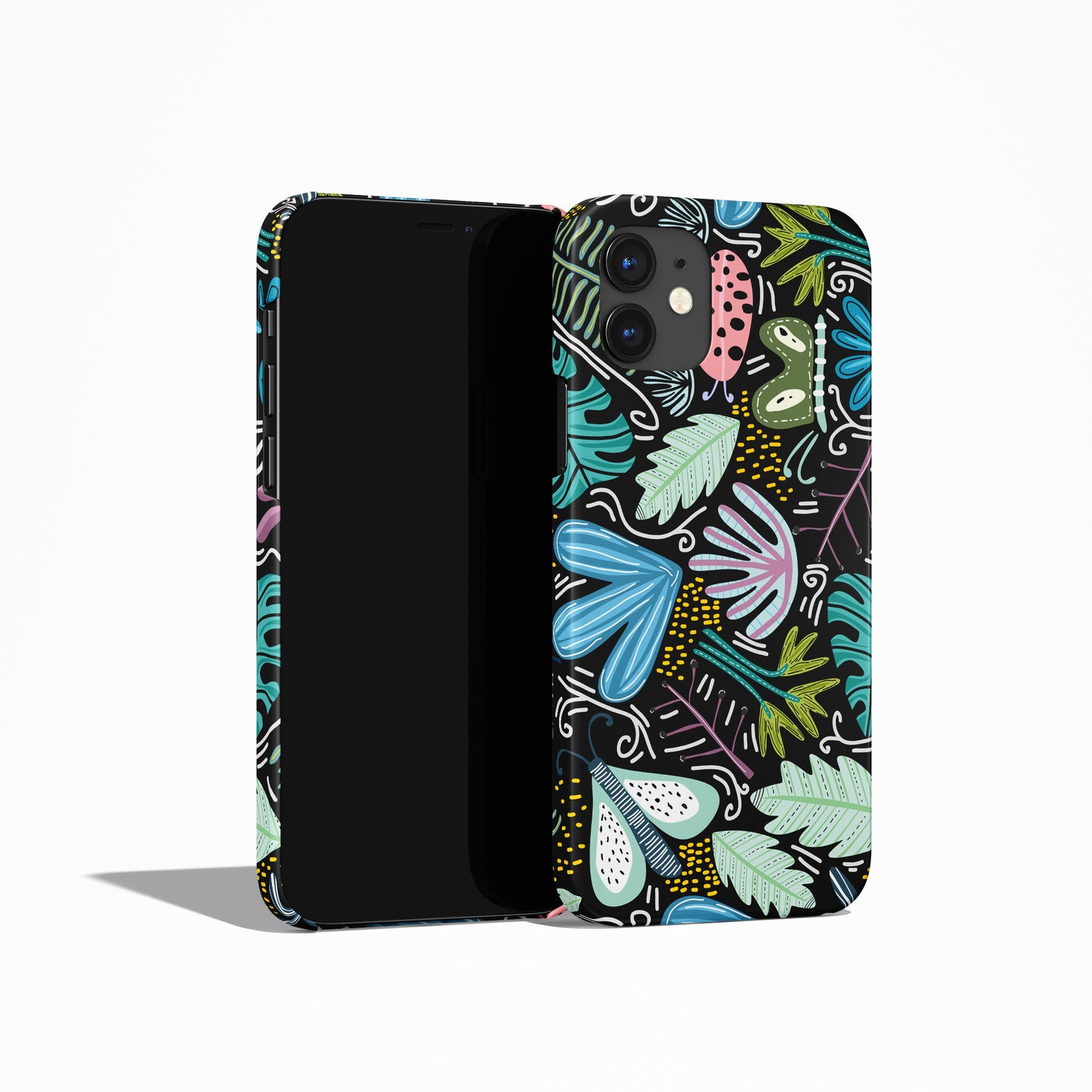 Black Colorful Floral iPhone Case - HypeSheriff