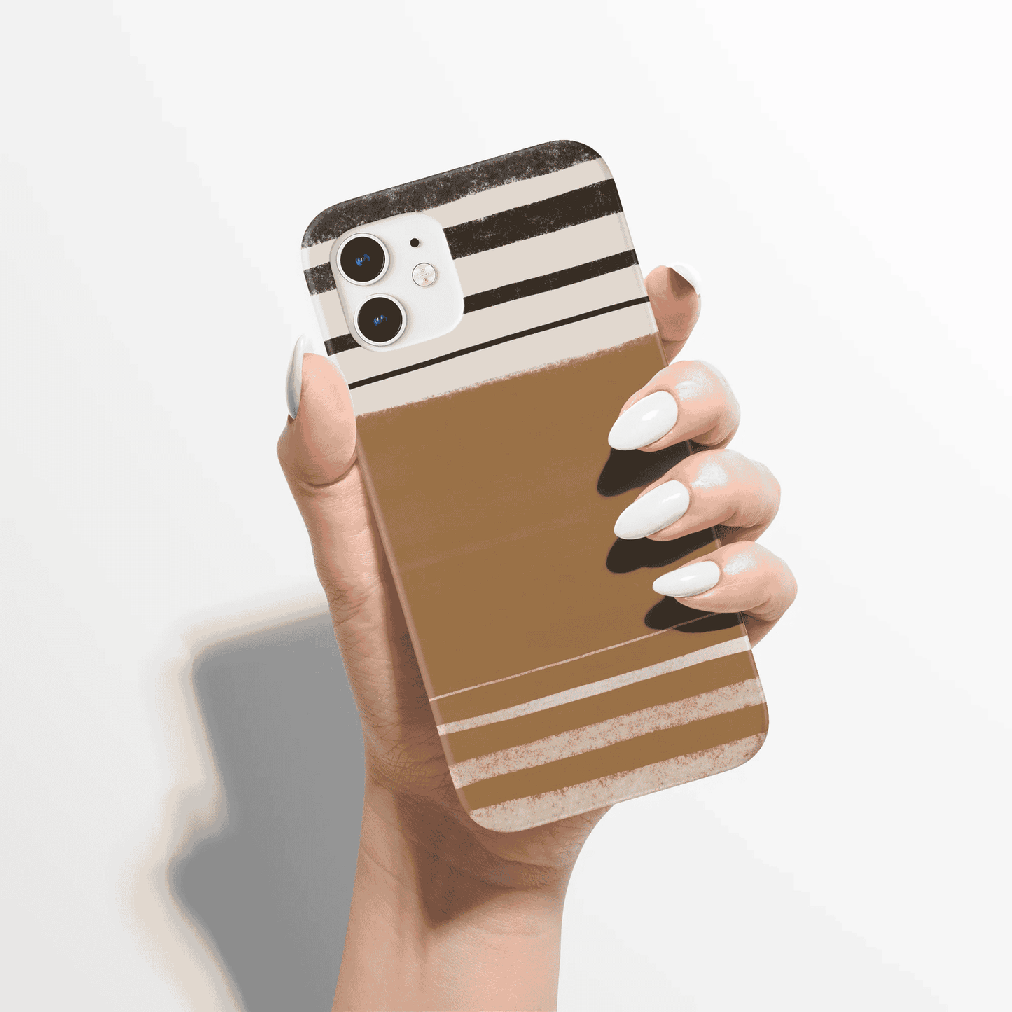 Beige Elegant Abstract Art iPhone Case - HypeSheriff
