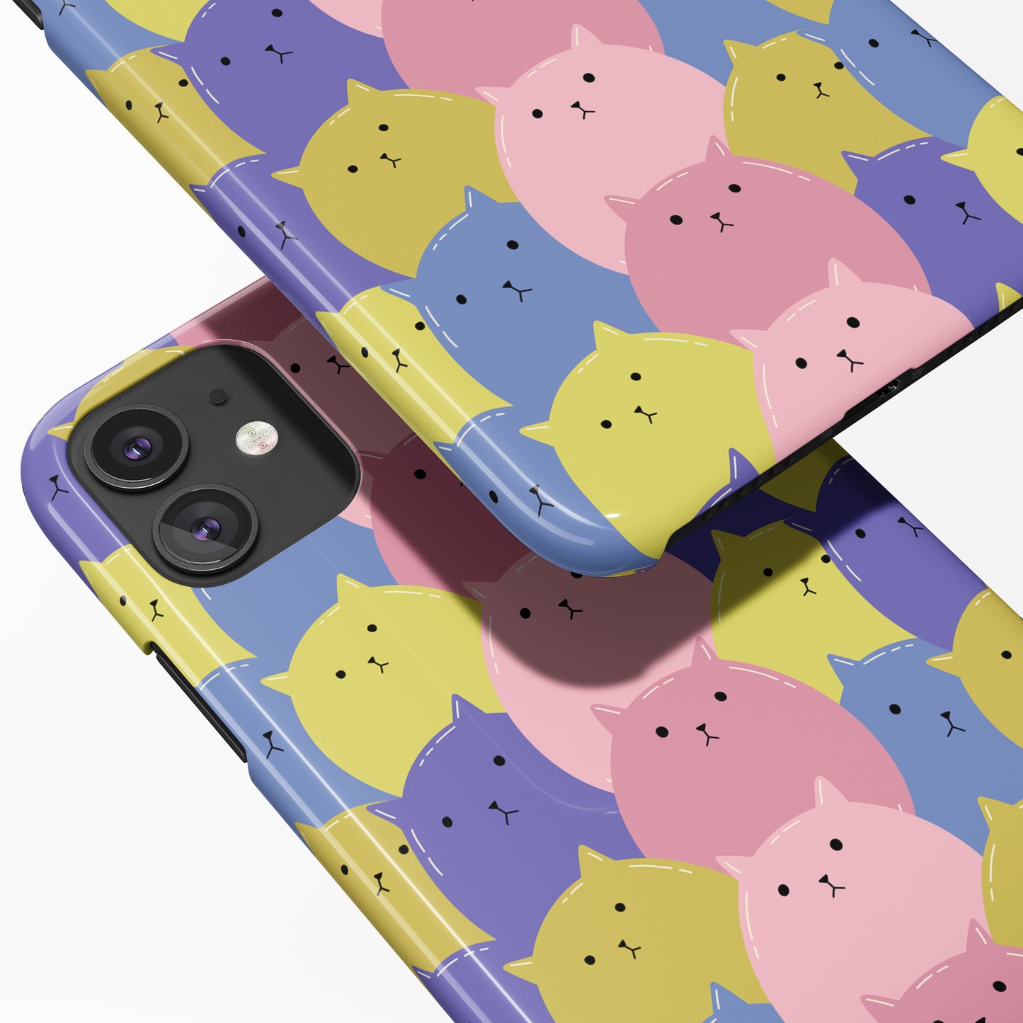Colorful Funny Cats Pattern iPhone Case - HypeSheriff