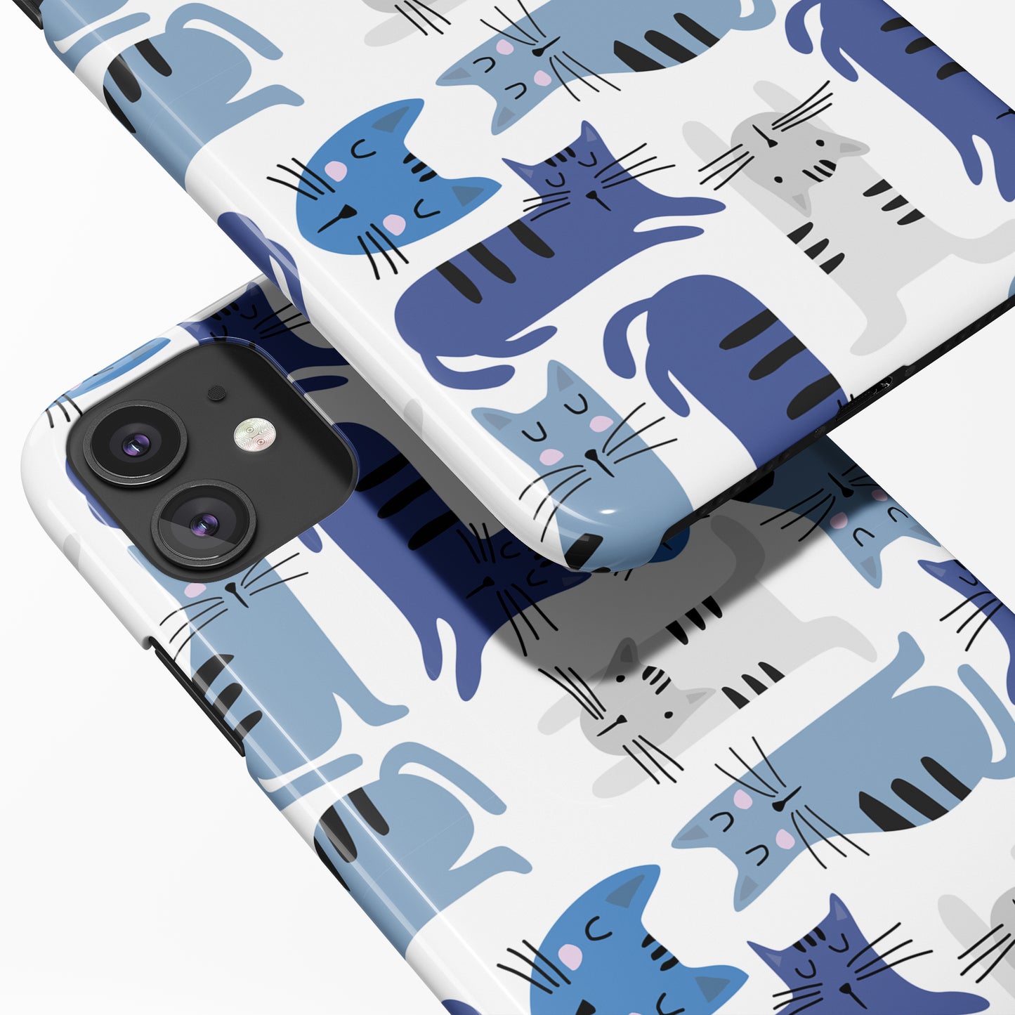 Blue Cute Cats iPhone Case - HypeSheriff