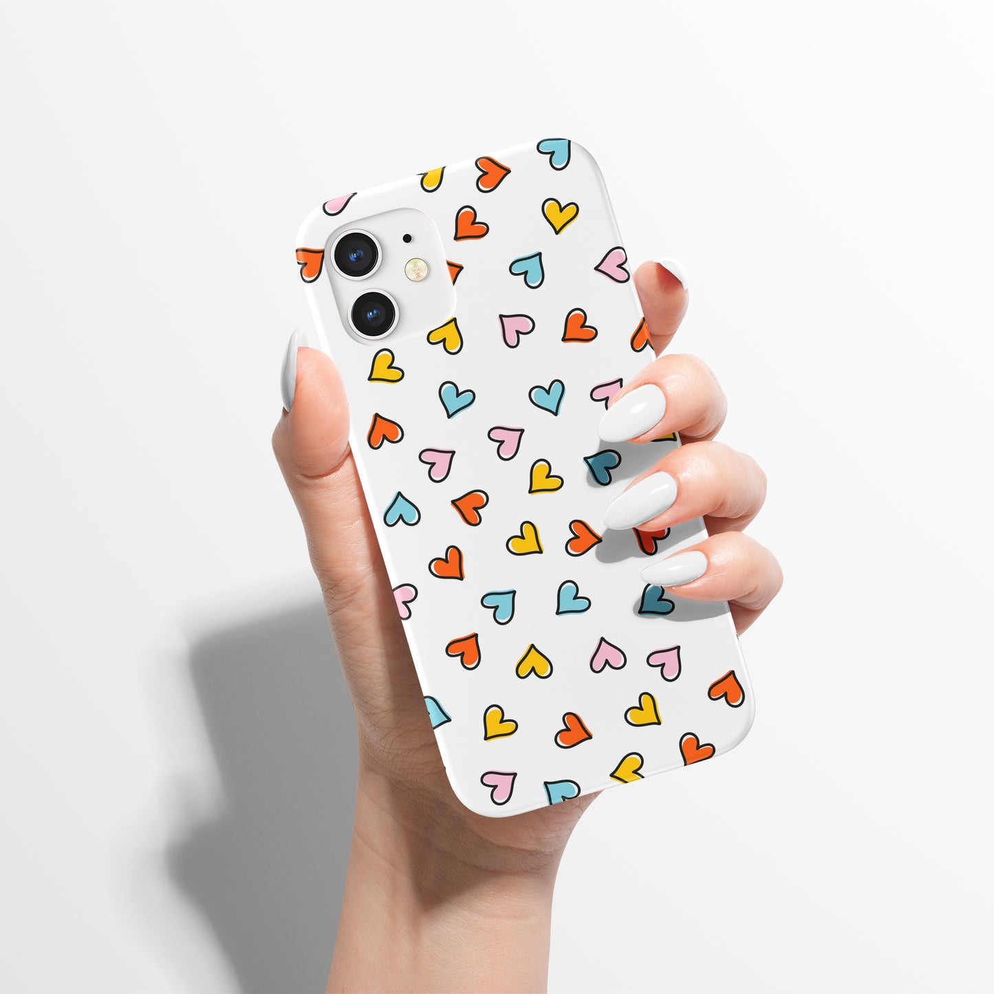 Tiny Colorful Hearts Pattern iPhone Case - HypeSheriff