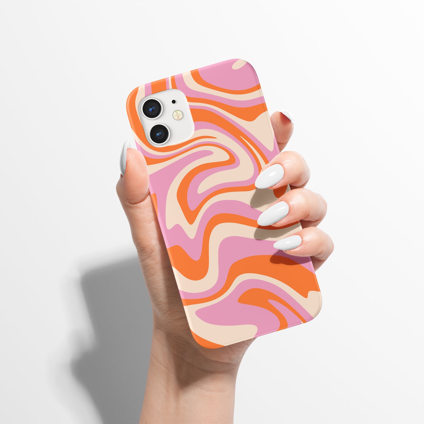 Pink Orange Groovy Hippie Swirl 60s 70s iPhone Case - HypeSheriff