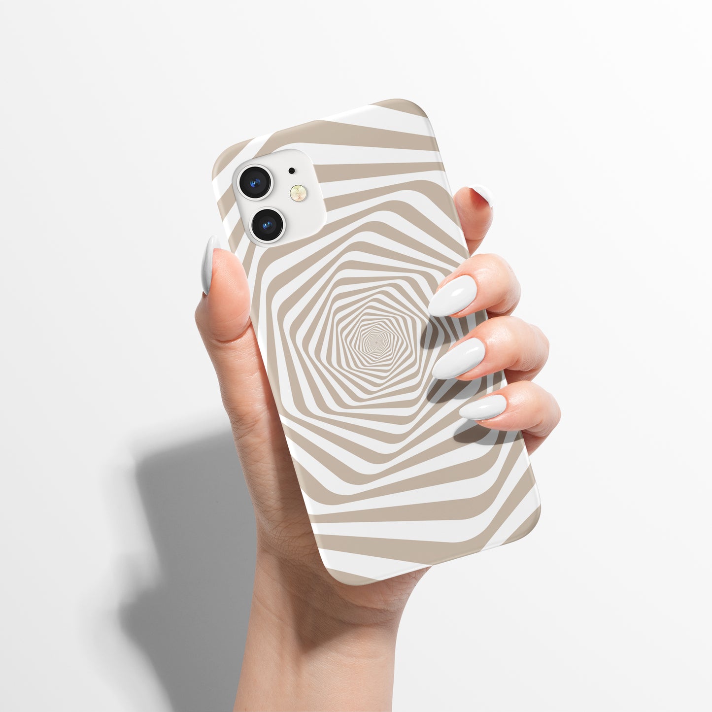 Beige Swirl Hypnotize Abstract iPhone Case - HypeSheriff