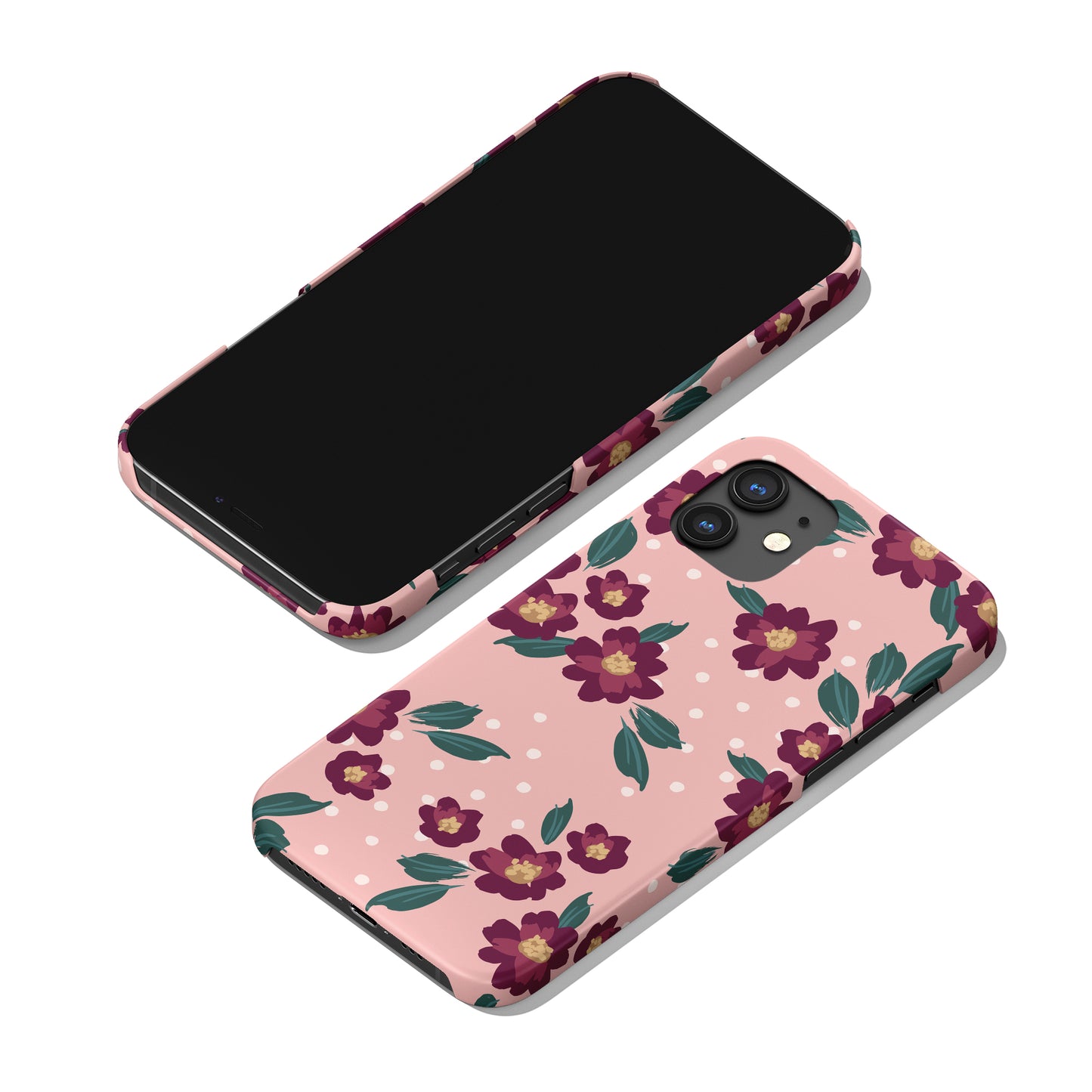 Pink Floral Feminine Pattern iPhone Case - HypeSheriff