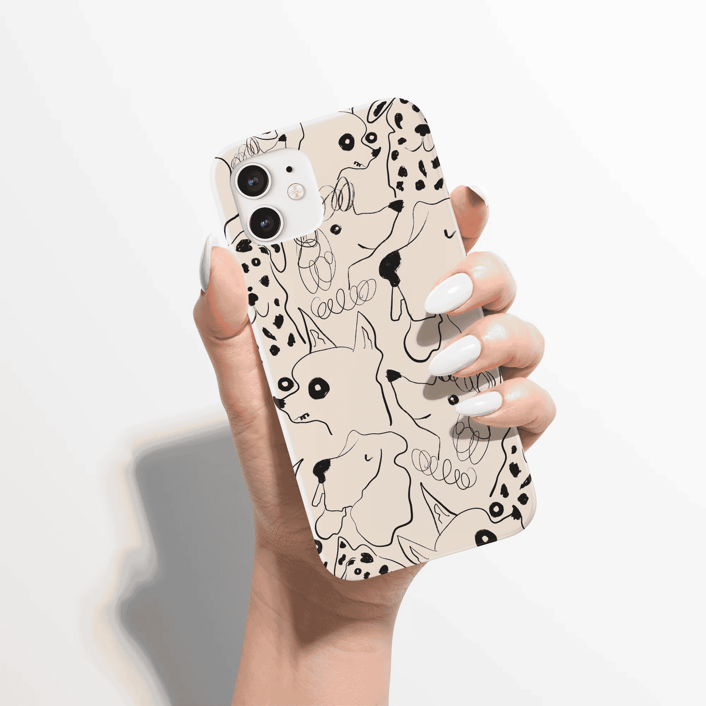 Dog Lovers Funny Dog Line Art Pattern iPhone Case - HypeSheriff