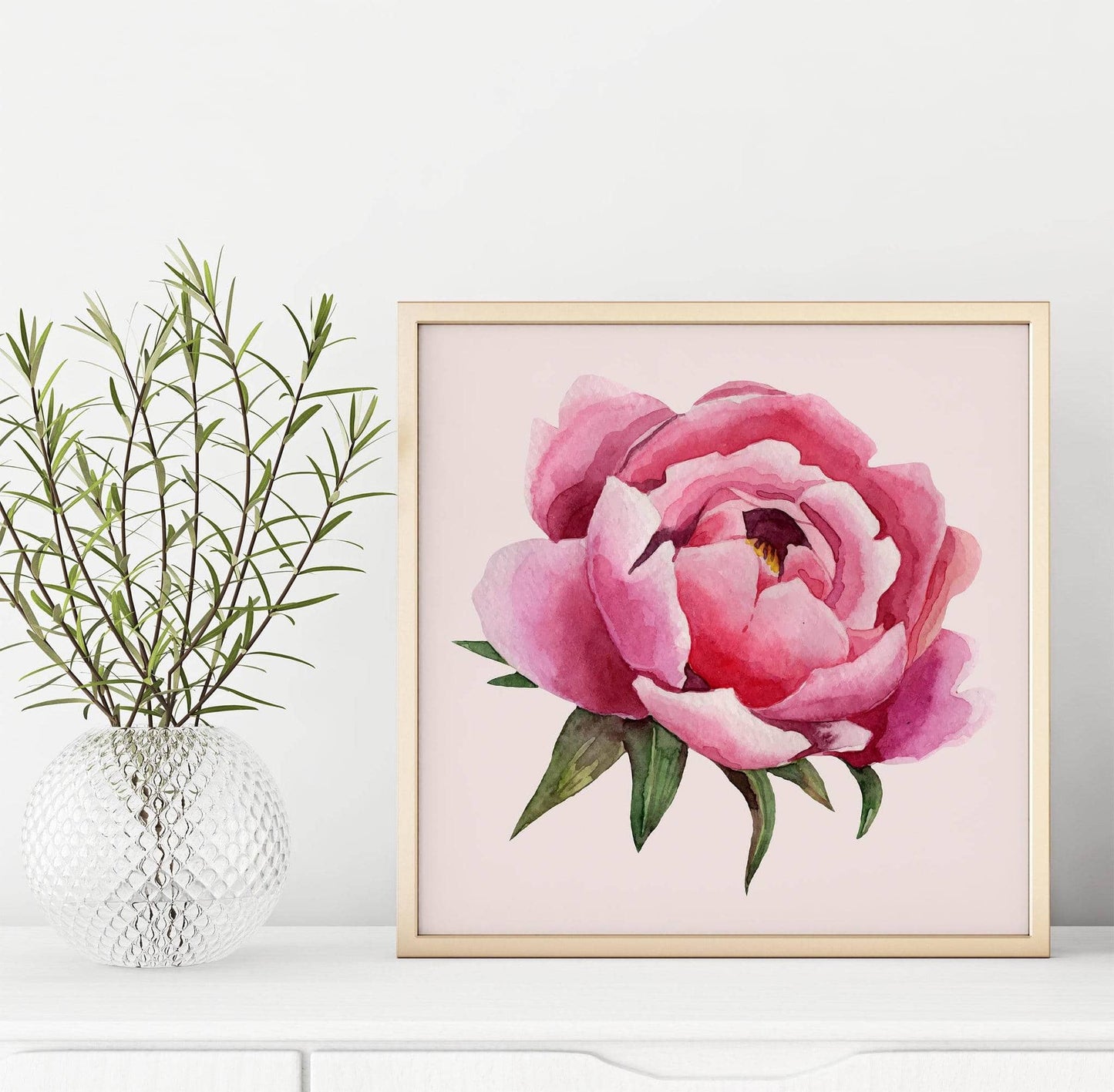 Peony Flower Square Print - HypeSheriff