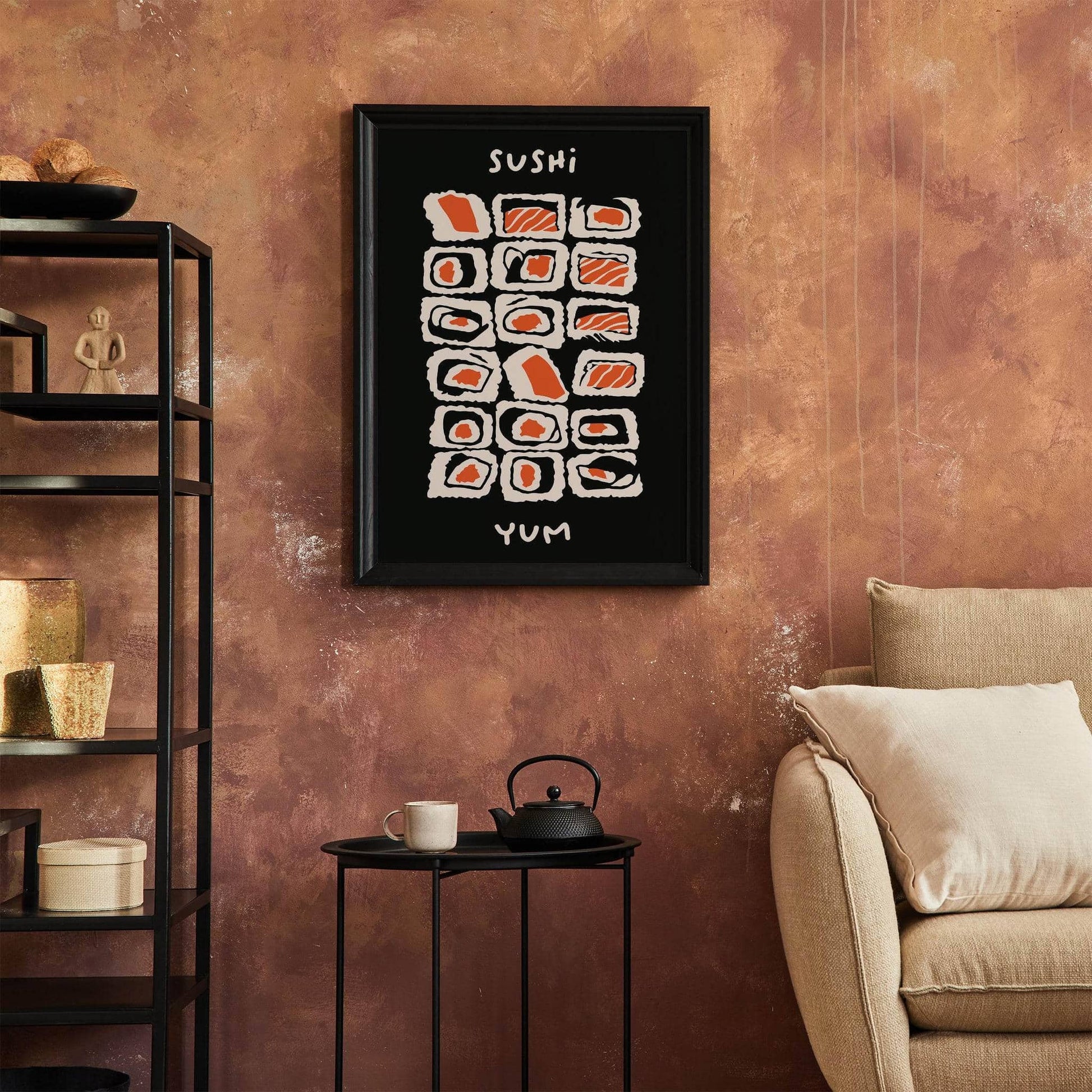 Black Sushi Japanese Food Poster - HypeSheriff