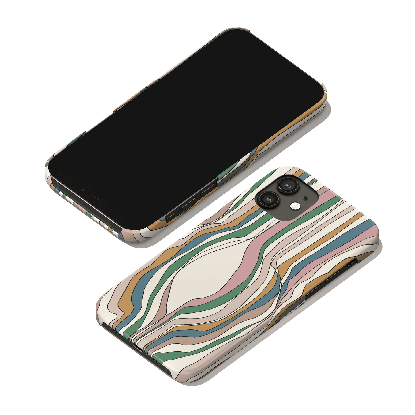 Colorful Retro Line Art Painted iPhone Case - HypeSheriff