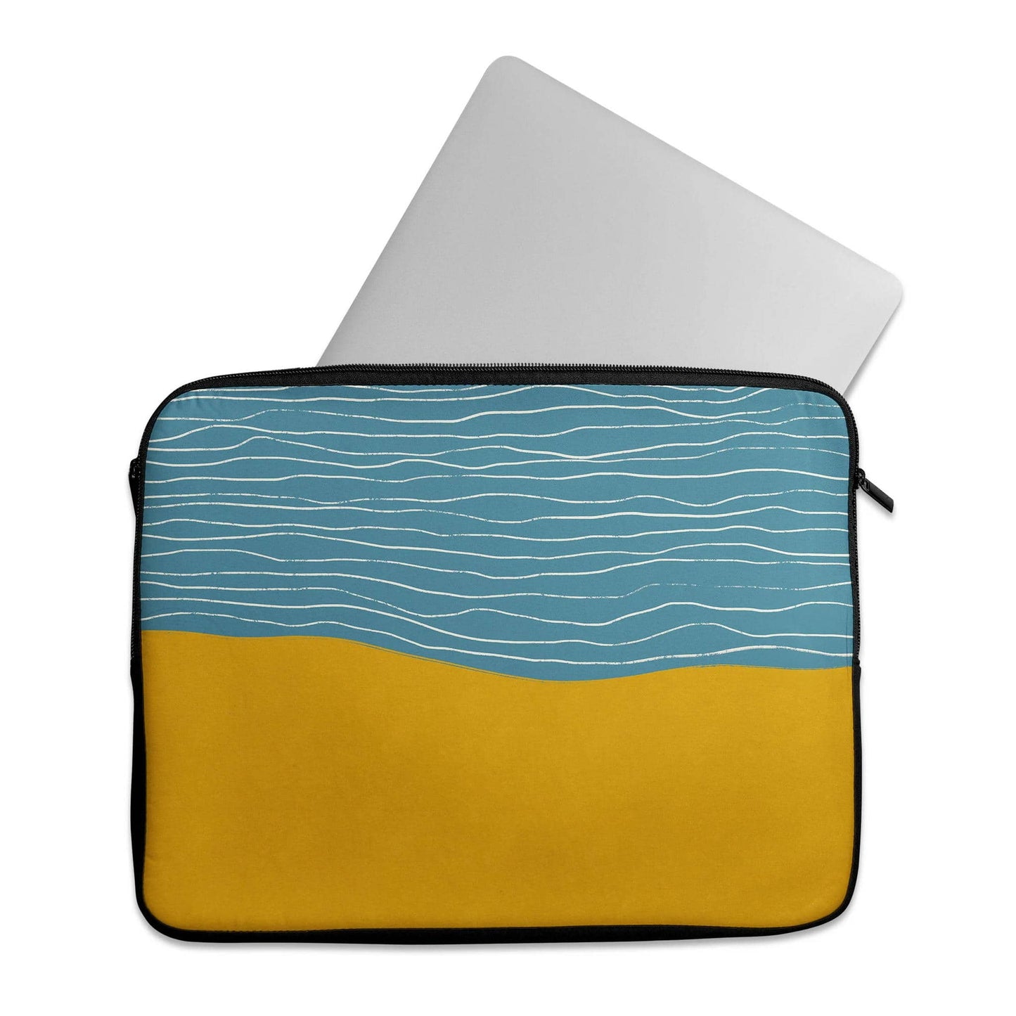 Abstract Beach Blue and Yellow - Laptop Sleeve - HypeSheriff