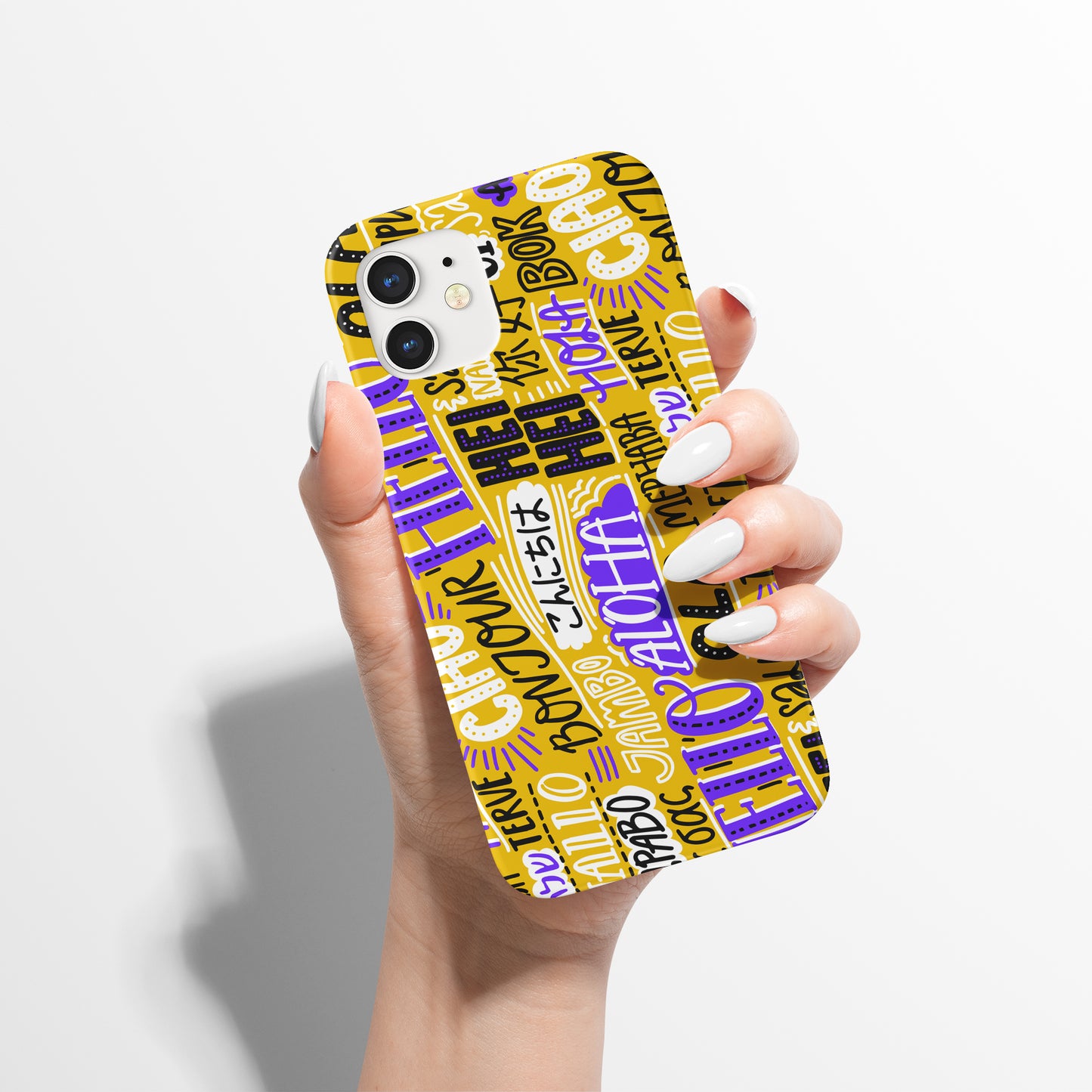 Bonjour Aloha Salut Hola iPhone Case - HypeSheriff