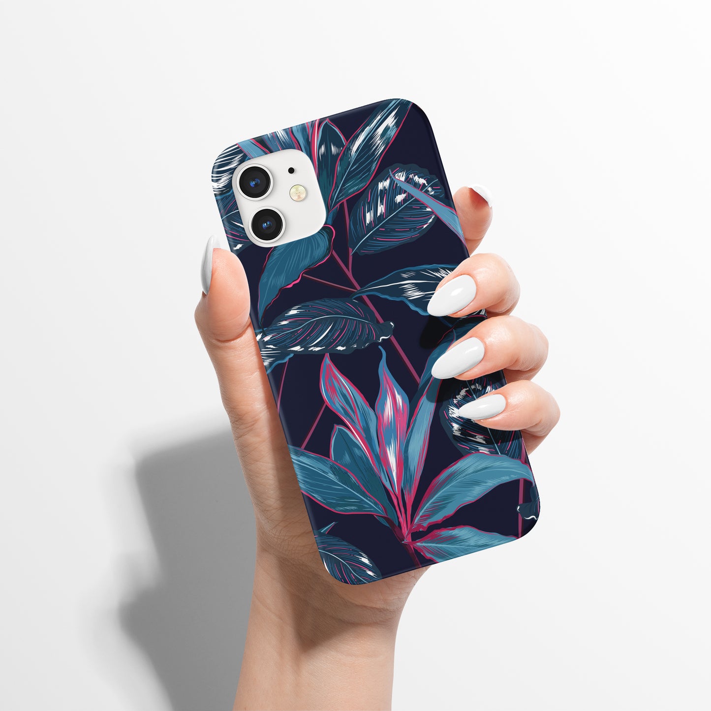 Blue Tropical Botanical Pattern iPhone Case - HypeSheriff