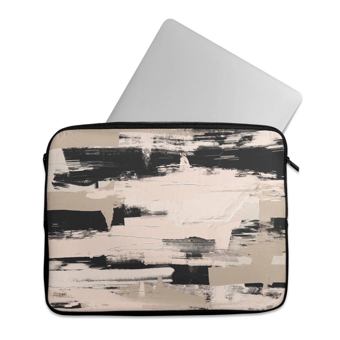 Beige Abstract Paintbrushes - Laptop Sleeve - HypeSheriff