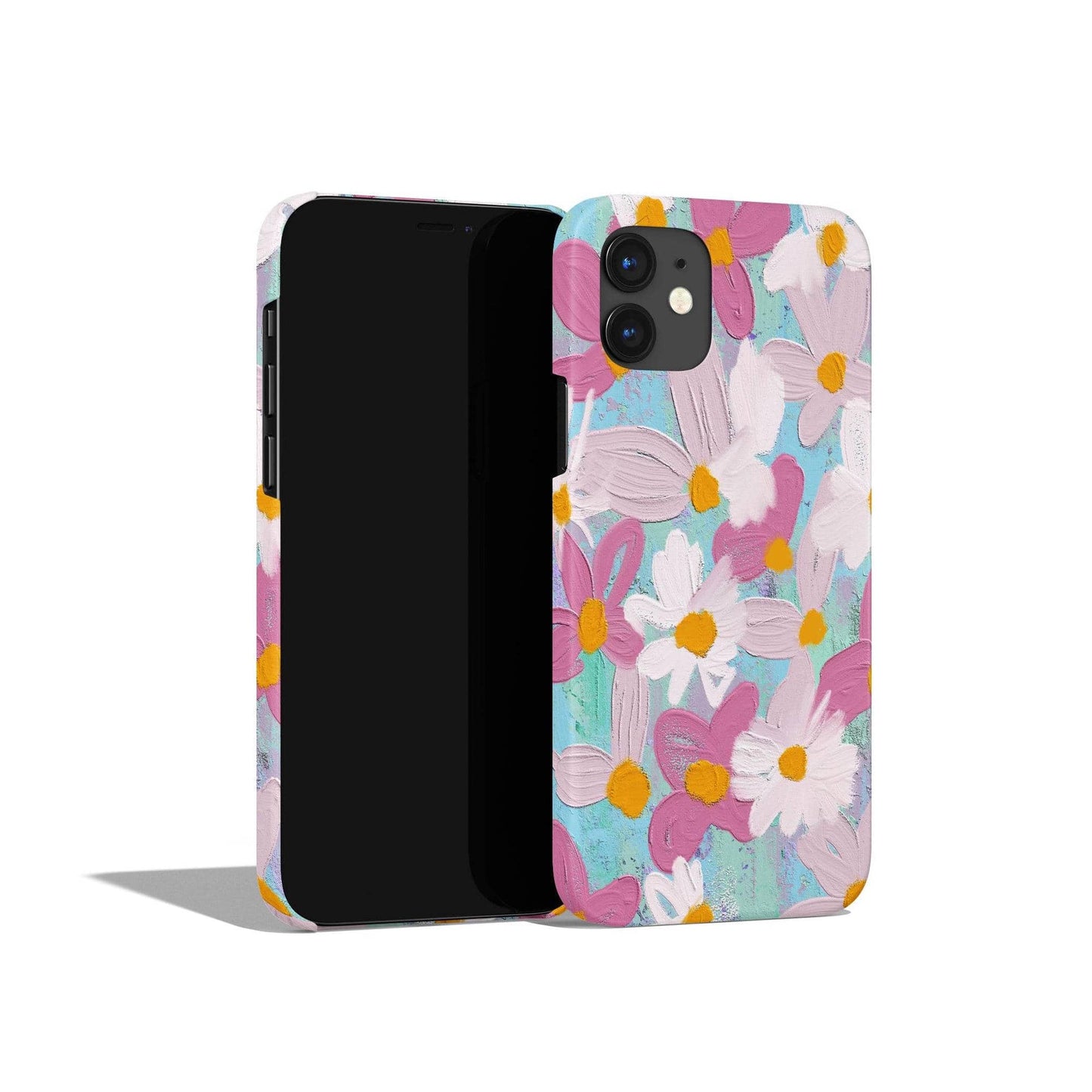 Blue Painted Flowers iPhone Case - HypeSheriff