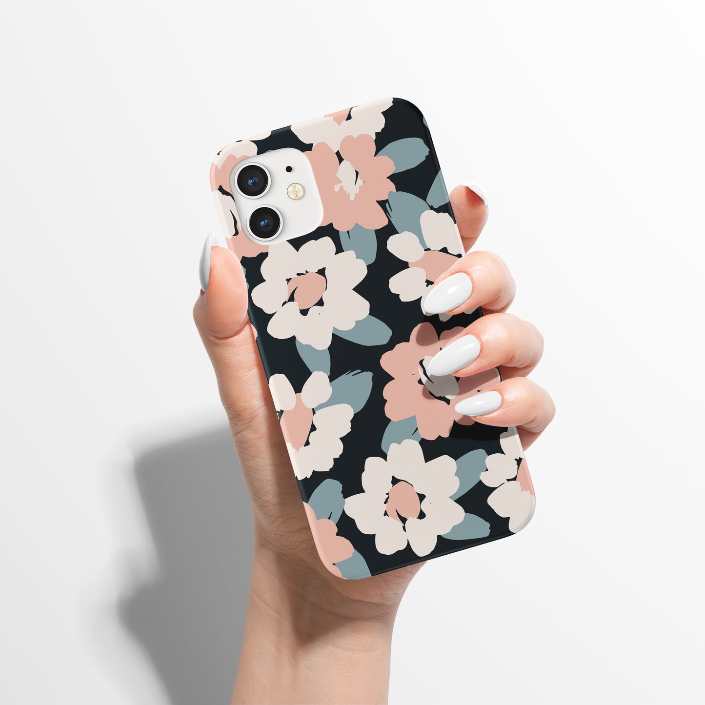 Pink and Blue Floral Pattern iPhone Case - HypeSheriff