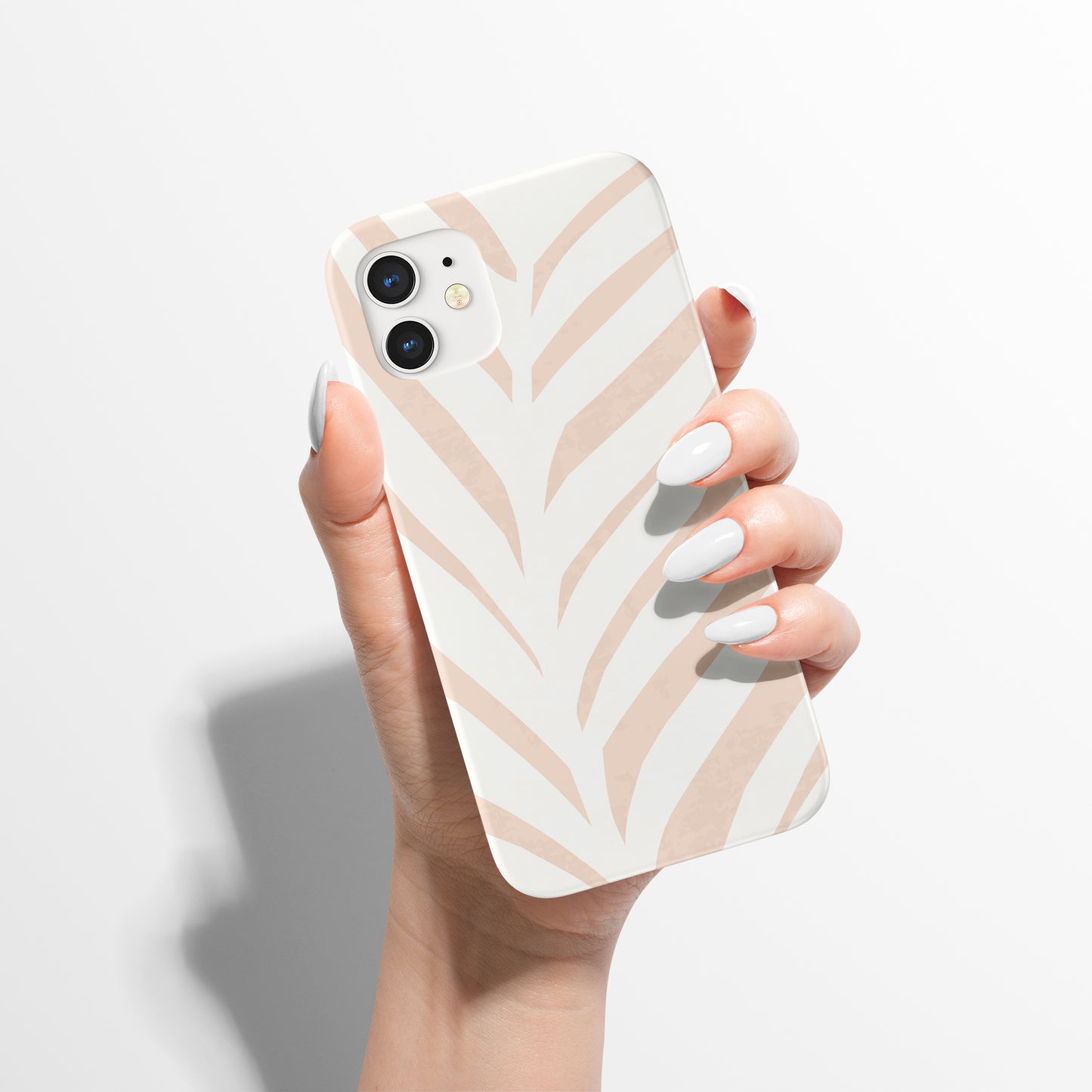 Beige White Leaf iPhone Case - HypeSheriff