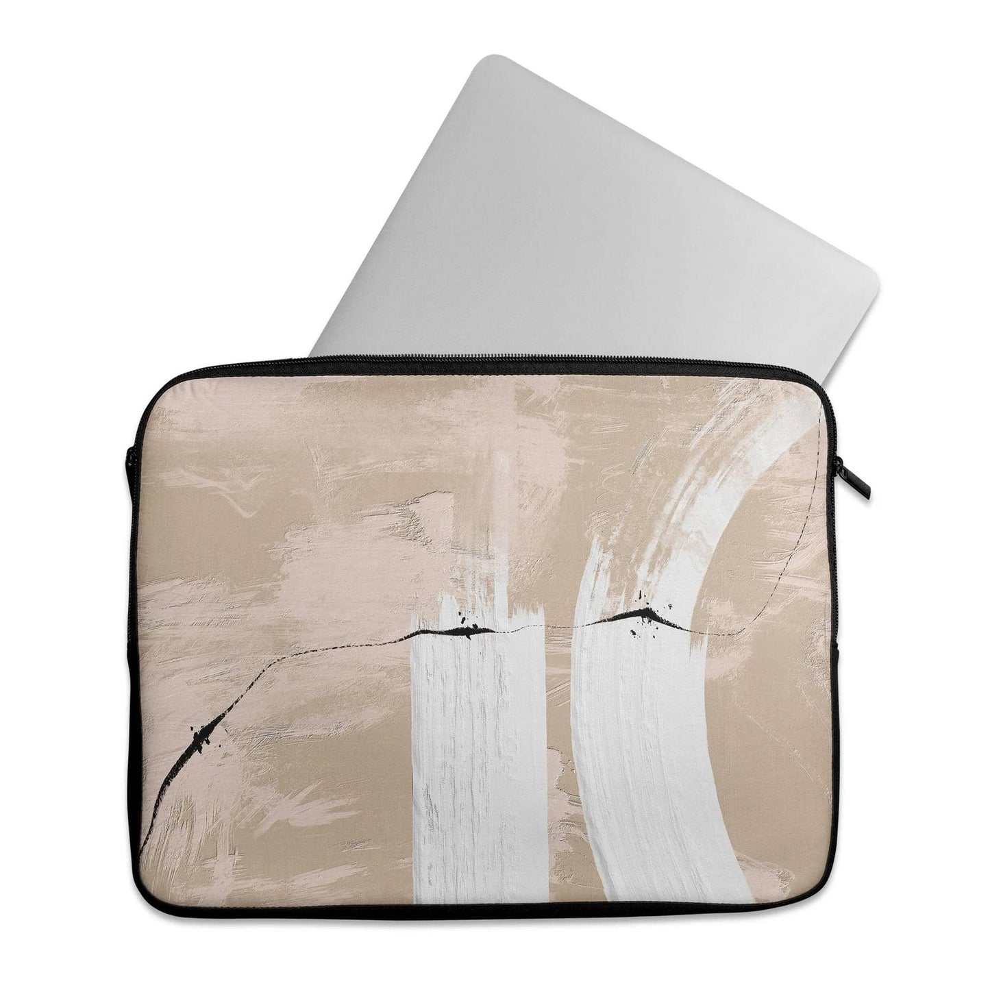 Nordic Beige Abstract Art- Laptop Sleeve - HypeSheriff