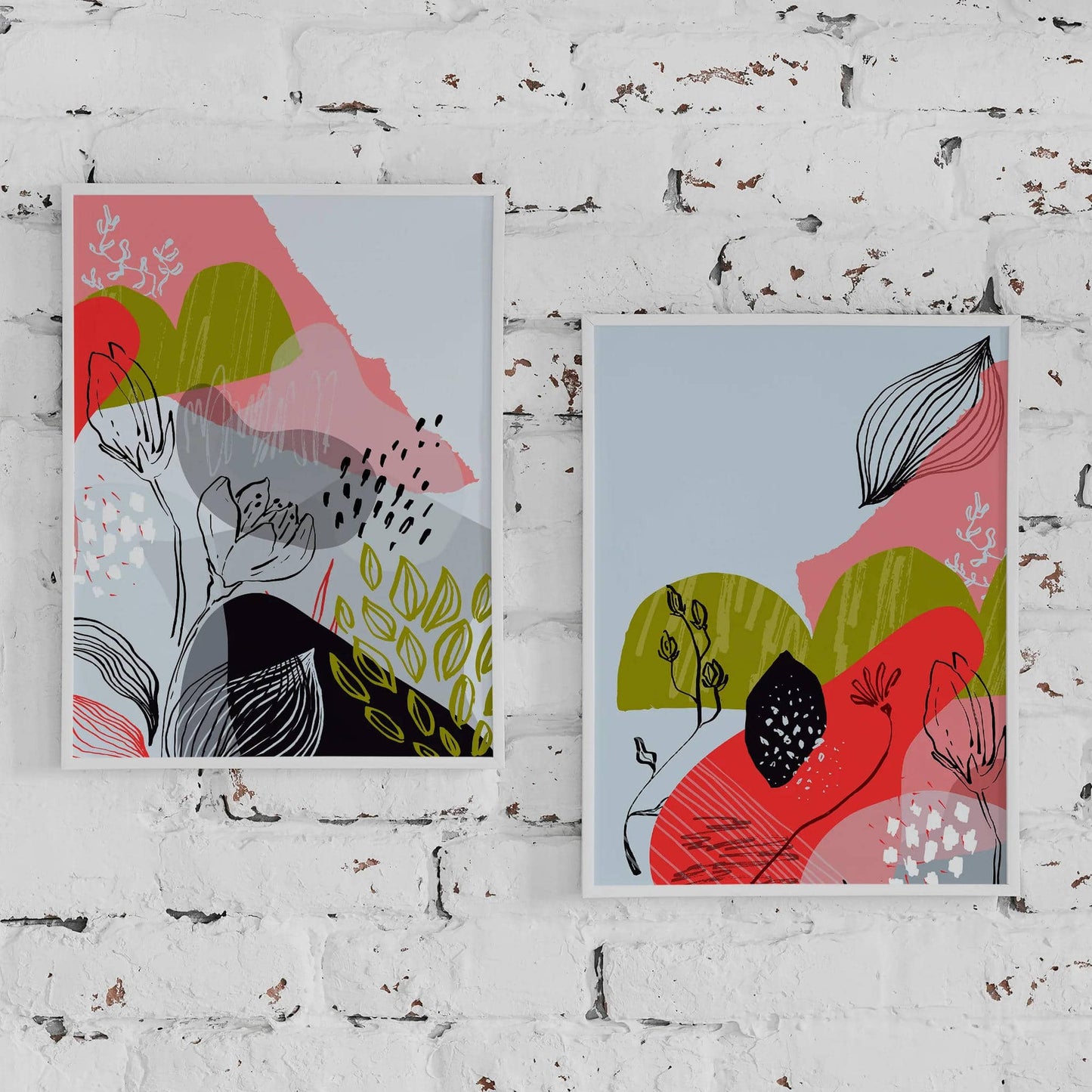 Set of 2 Abstract Nature No.2 Posters - HypeSheriff