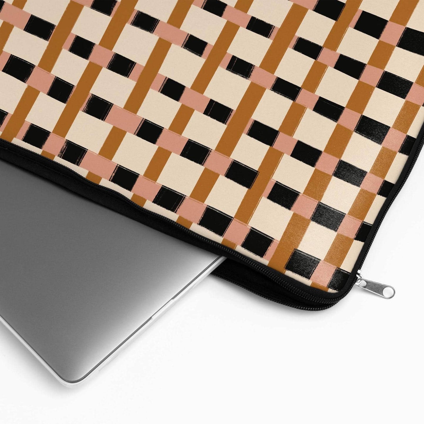 Classic Beige Checkered Pattern MacBook Sleeve - HypeSheriff