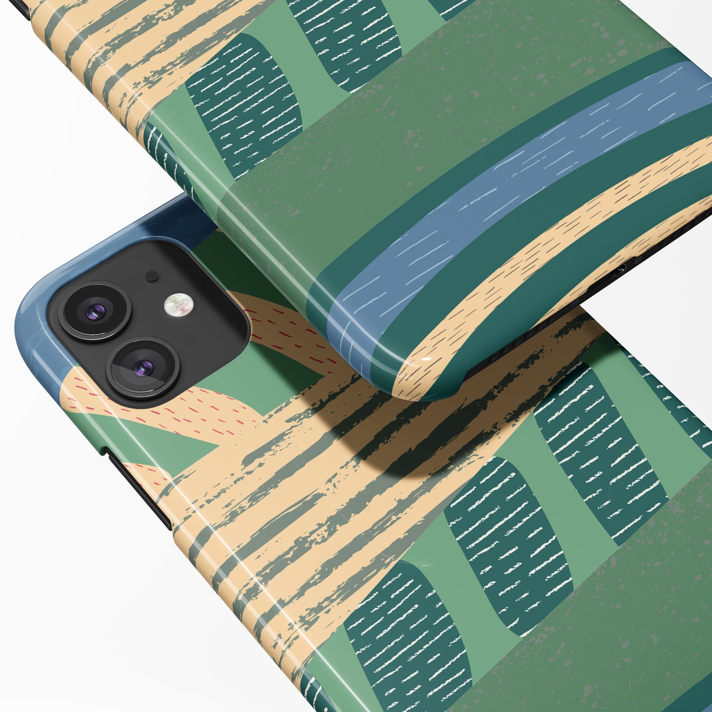 Green Vintage Village iPhone Case - HypeSheriff