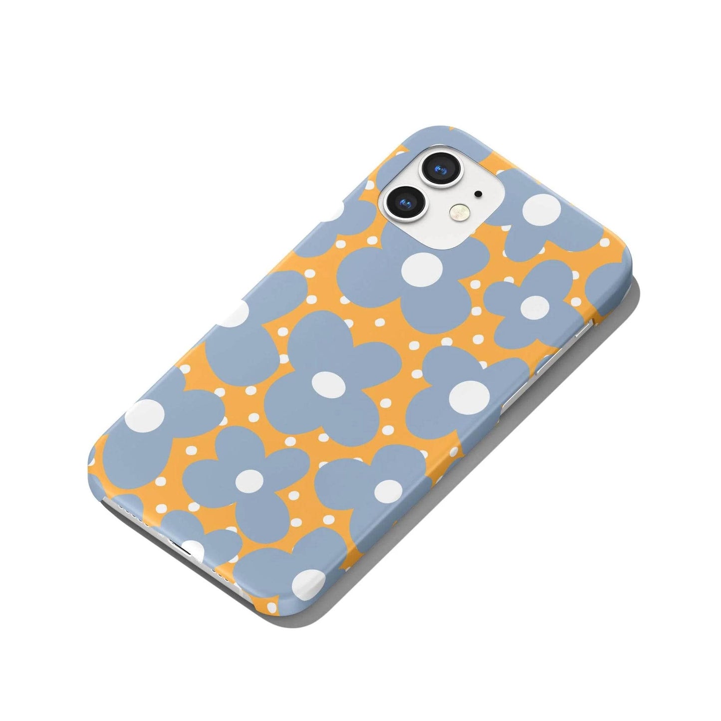 Retro Yellow Pattern with Flowers iPhone Case - HypeSheriff
