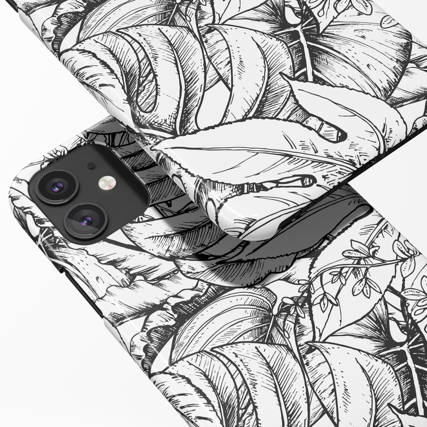 Jungle Black&White iPhone Case - HypeSheriff