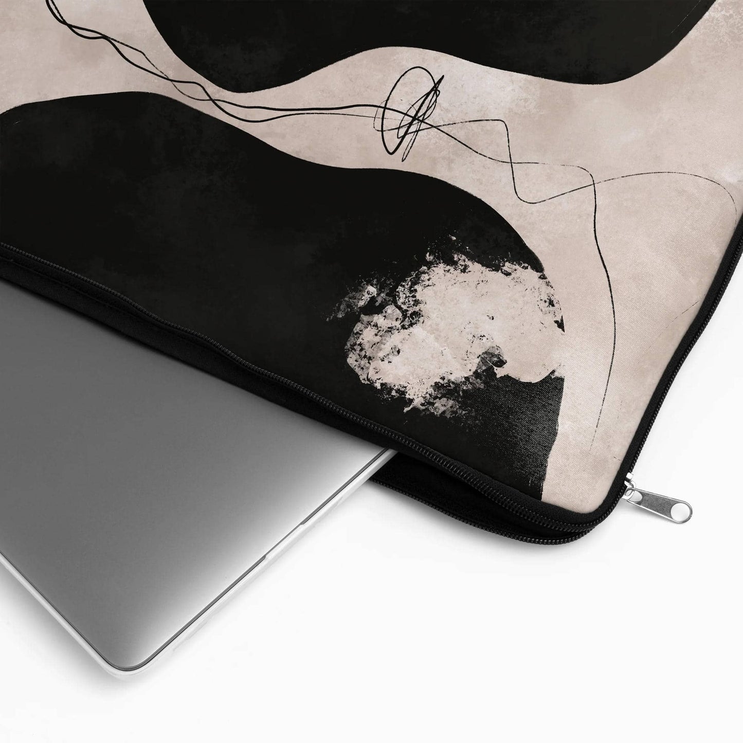 Abstract Painted Black Shapes- Laptop Sleeve - HypeSheriff
