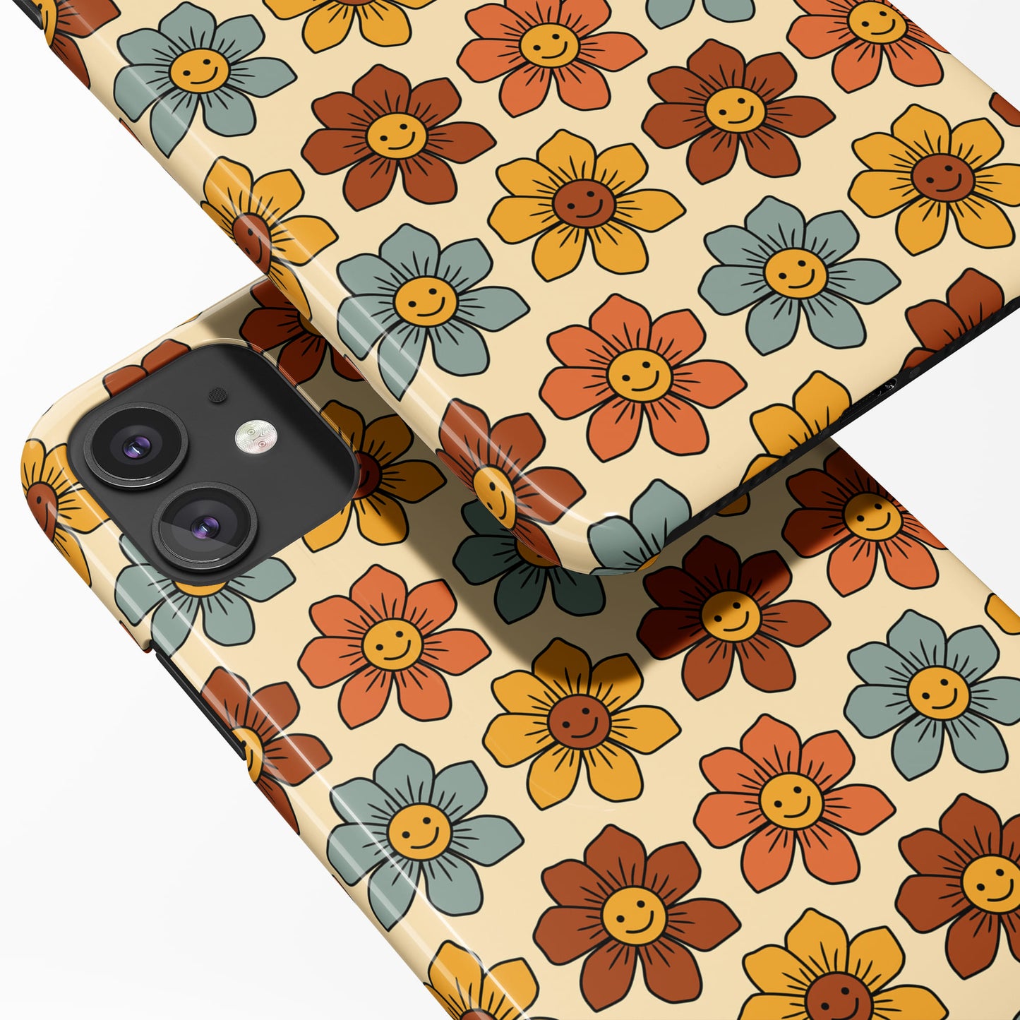 Retro Smiley Flowers iPhone Case - HypeSheriff