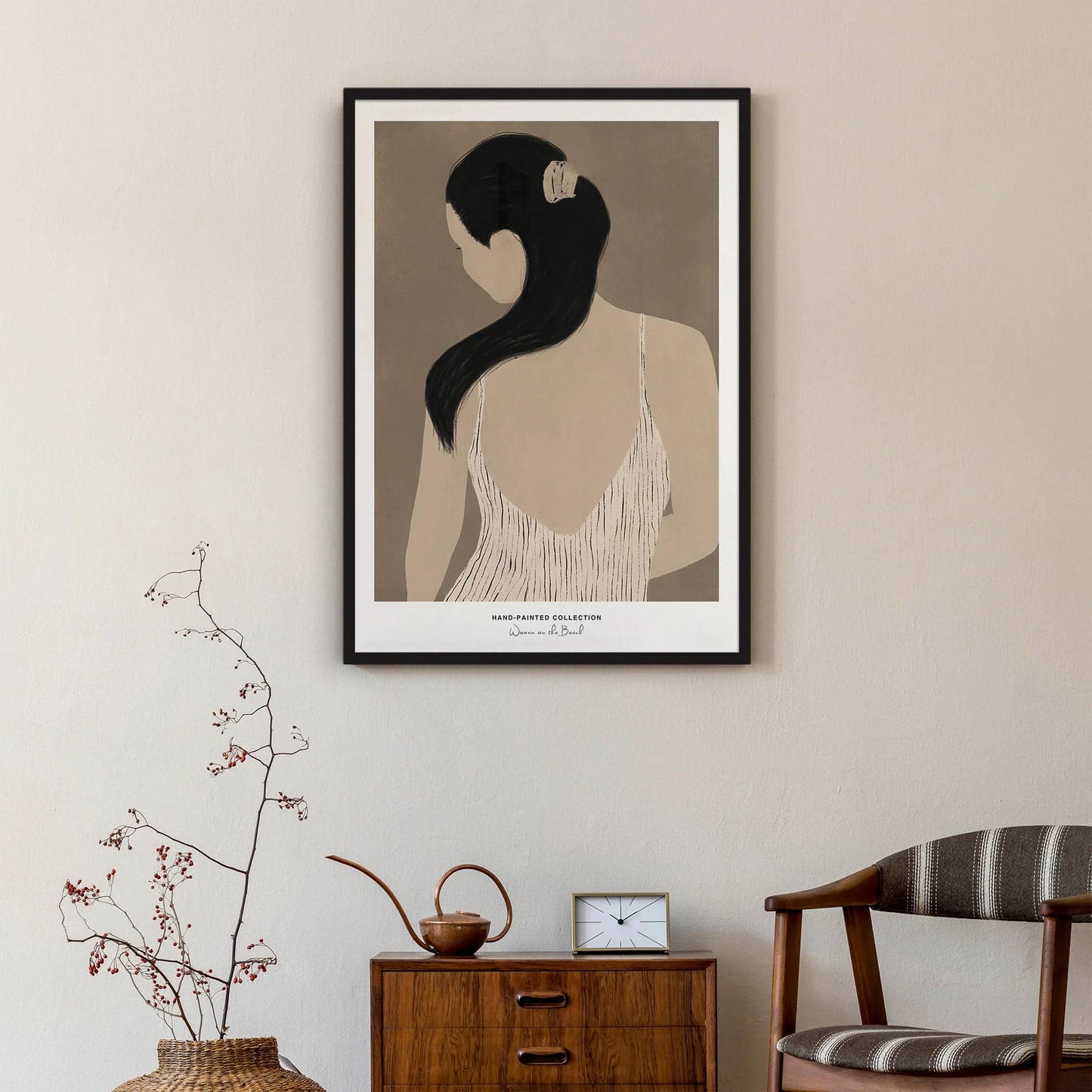 Set of 2 Beige Scandinavian Women Portrait Posters - HypeSheriff