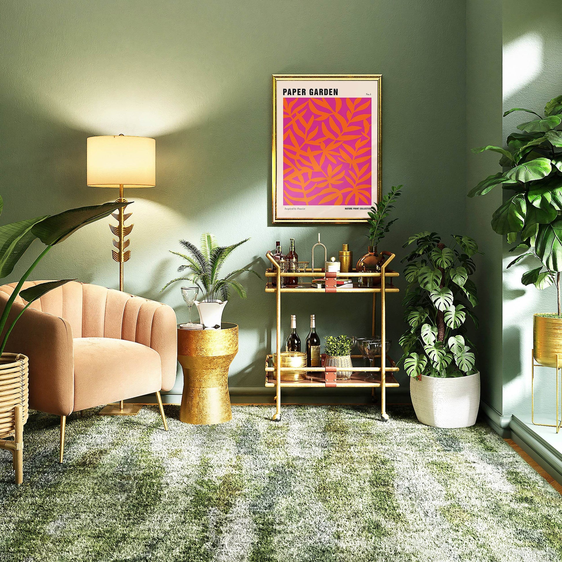 Viva Magenta Paper Garden Print - HypeSheriff