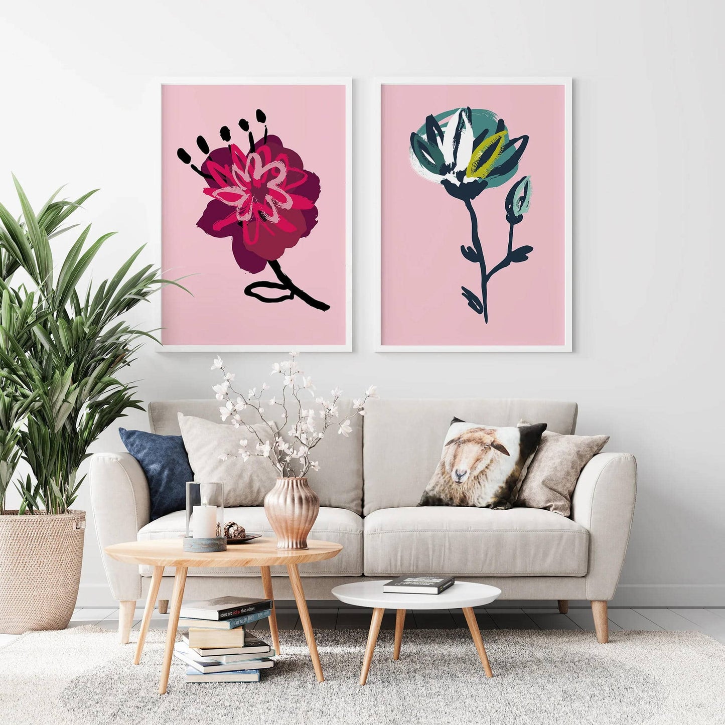 Set of 2 Artistic Floral Posters - HypeSheriff