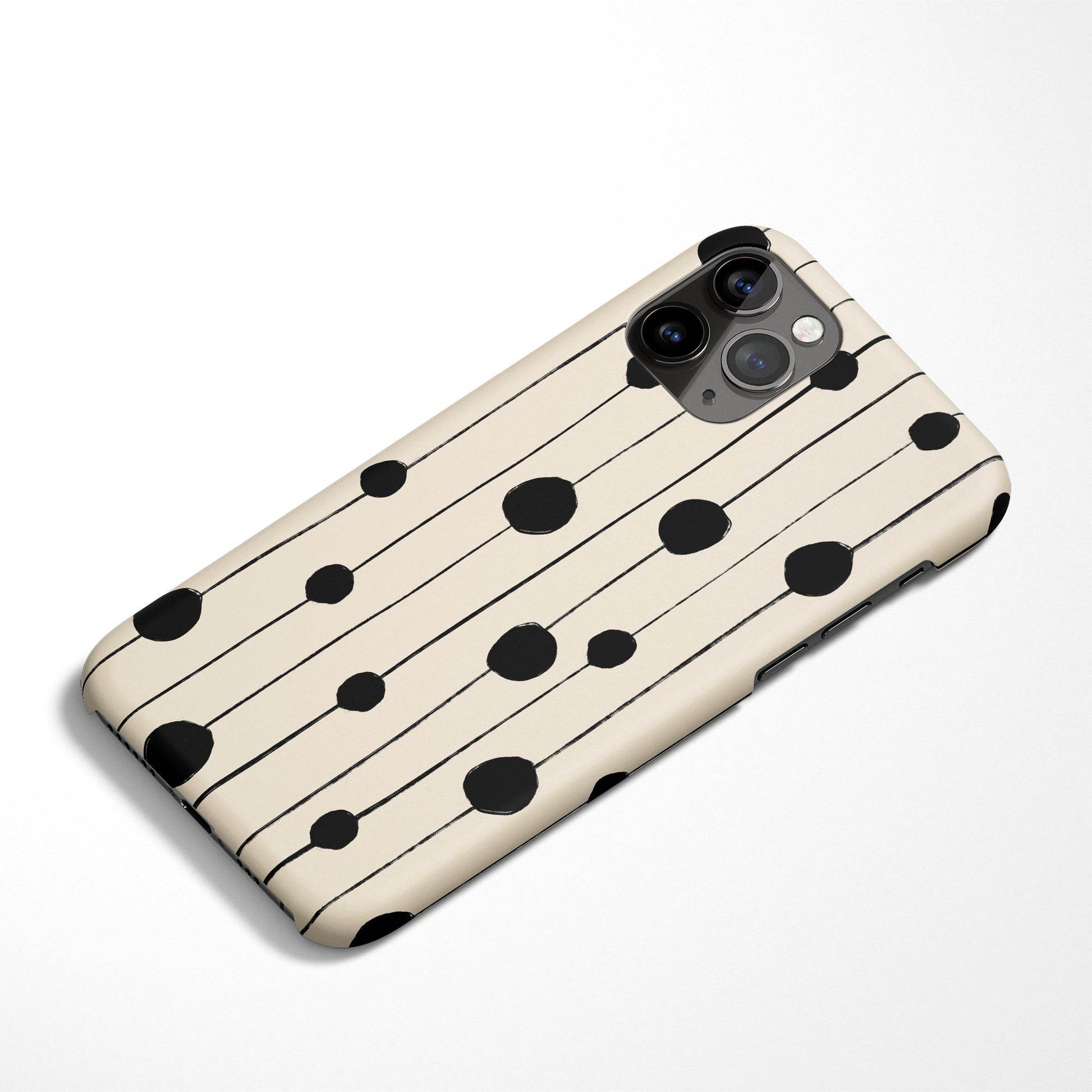 Black Dots Painting iPhone Case - HypeSheriff