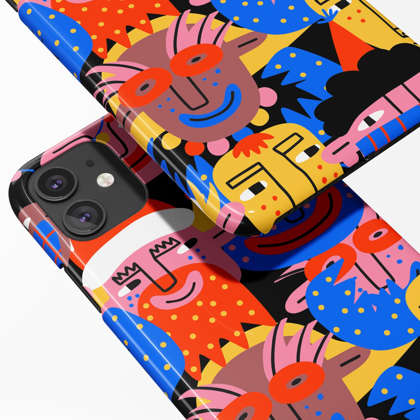 Funny Cartoon Faces iPhone Case - HypeSheriff