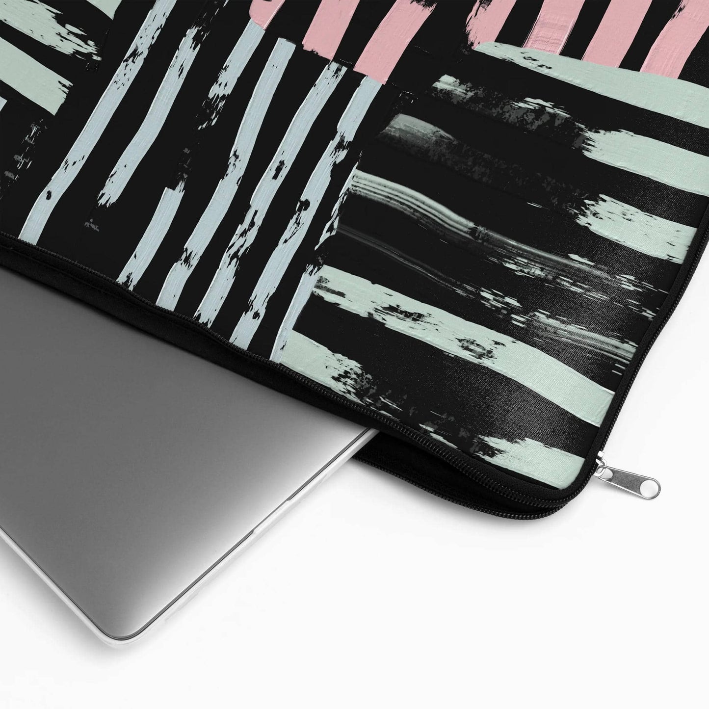 Black Abstract Brushstrokes - Laptop Sleeve - HypeSheriff