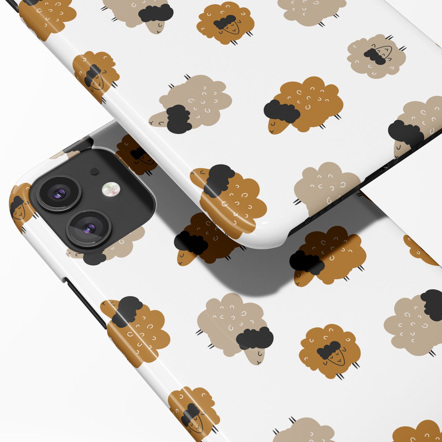 White Boho Sheeps iPhone Case - HypeSheriff