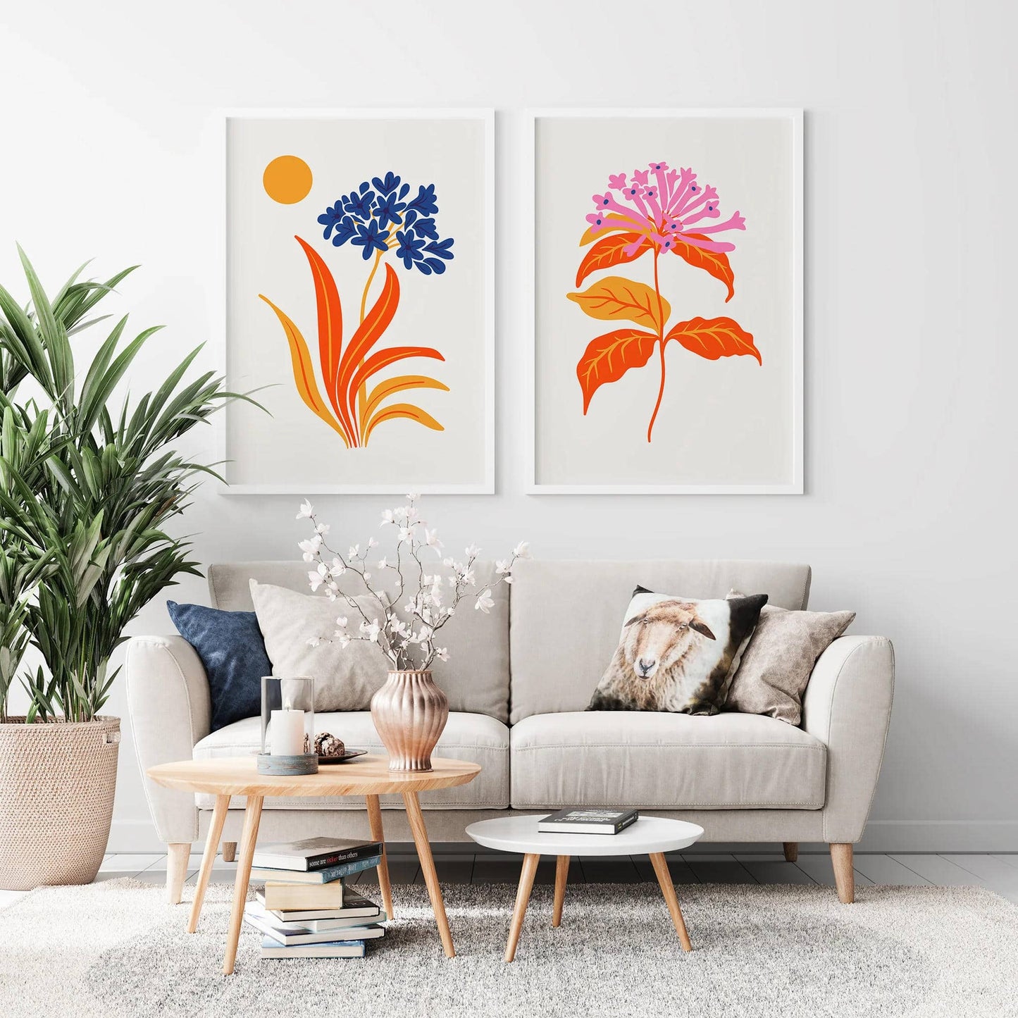 Set of 2 Eclectic Floral Posters - HypeSheriff