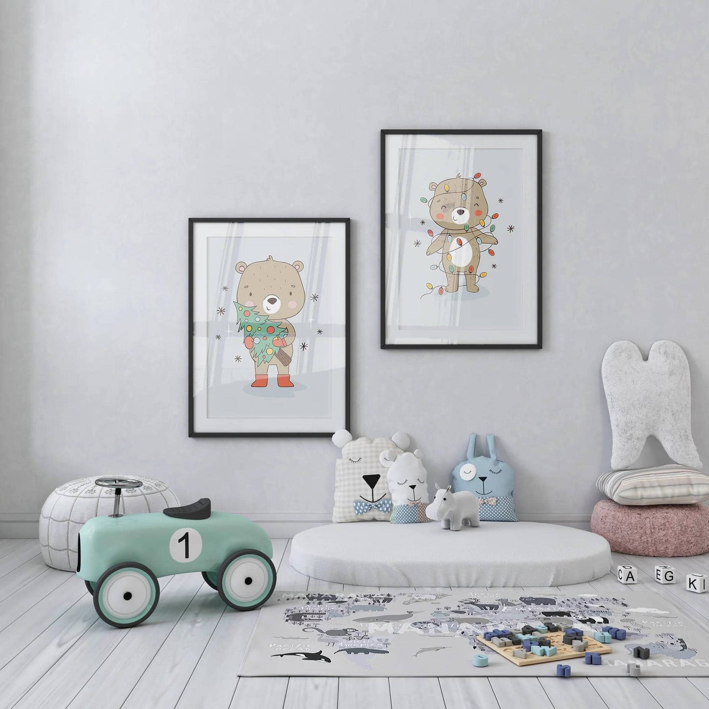 Christmas Tree & Teddy Poster - HypeSheriff